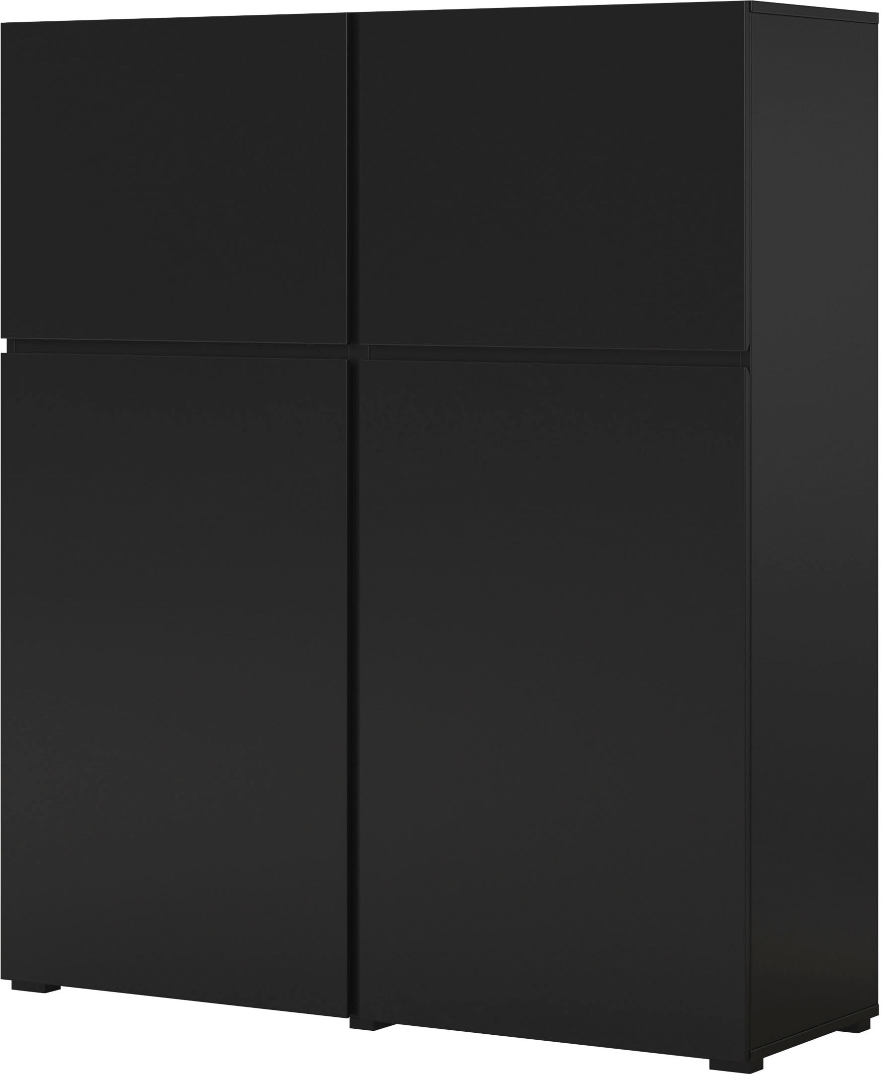 GOODproduct Highboard »Cross, moderne grifflose Hochkommode mit 4 Türen,Türkommode« Hochschrank, Höhe 139 cm mit viel Stauraum, Einlegeböden verstellbar