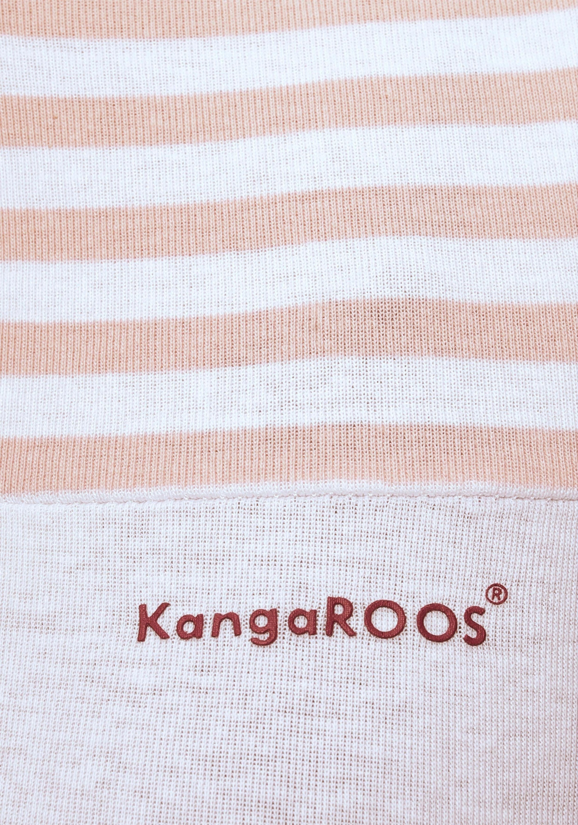 KangaROOS Kapuzenshirt, in verspielter Ringel-Optik mit Colorblocking Design