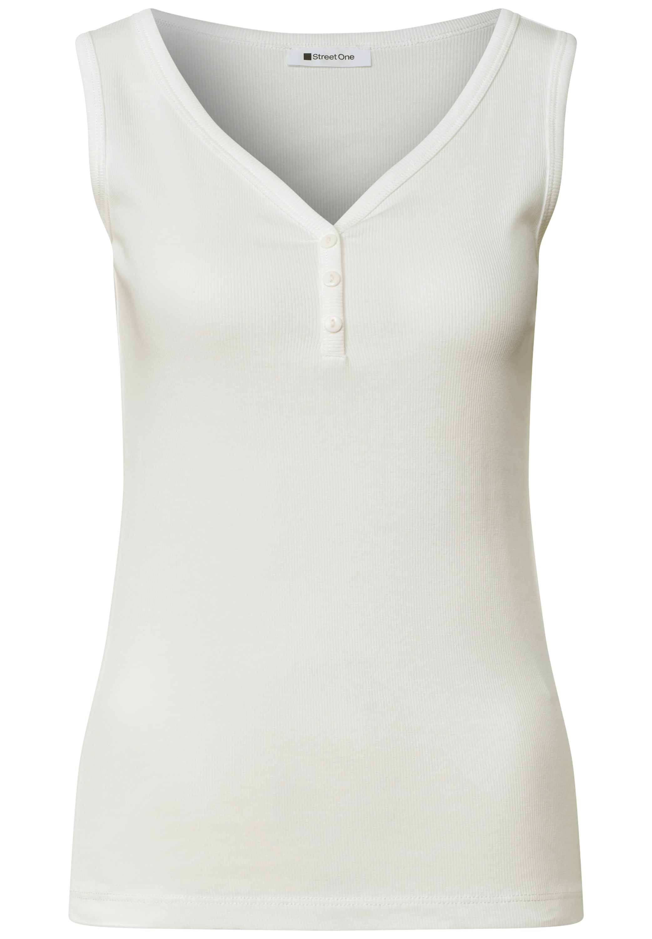 STREET ONE Débardeur à côtes Sommertop mit V-Neck
