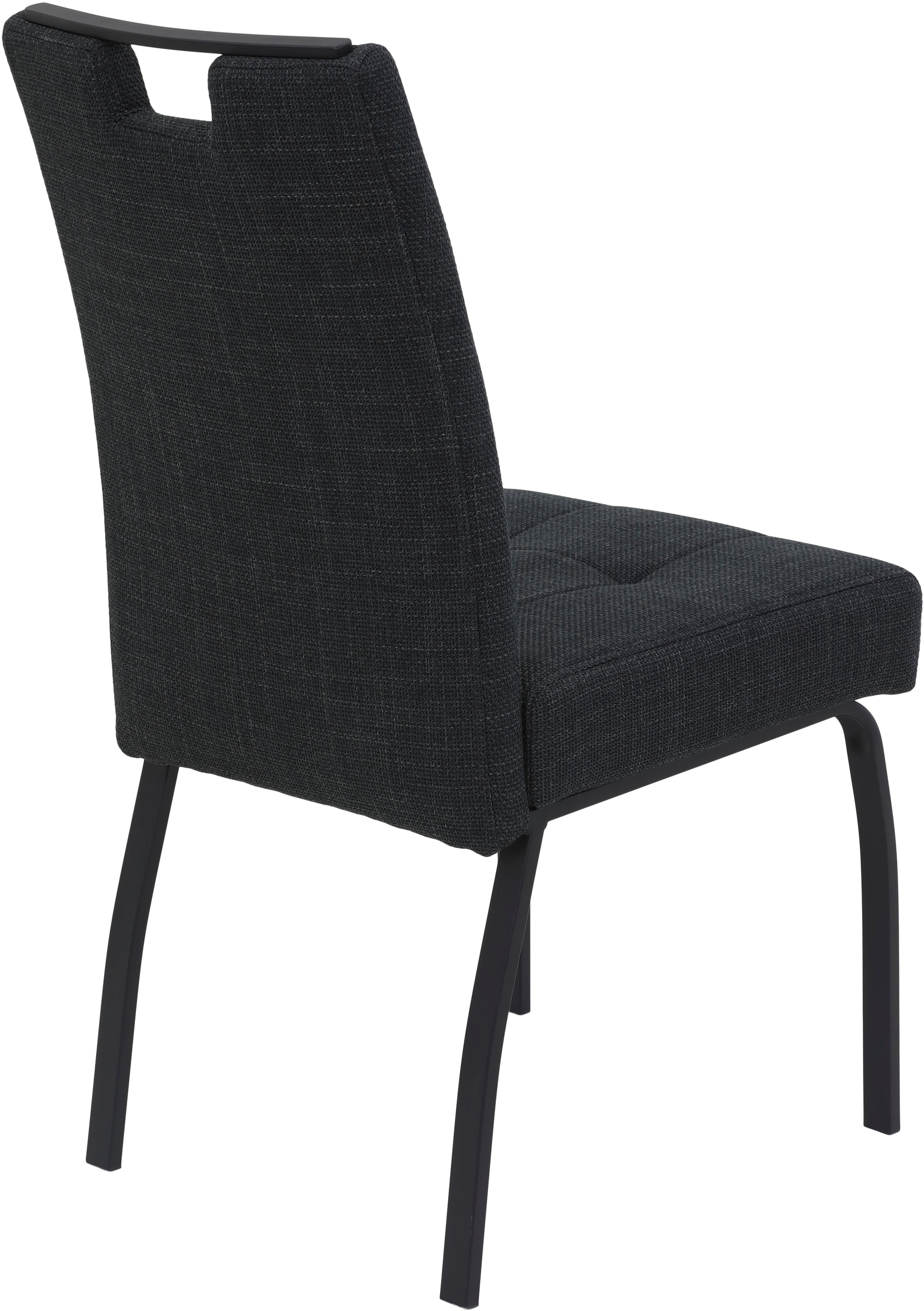HELA 4-Fussstuhl »LINZ, Esszimmerstuhl, Komfortstuhl«, (Set), 4 St., Microfaser-Webstoff, XL-Sitz,elegante Griffleiste,Komfortsitz mit Federkern,140kg belastbar
