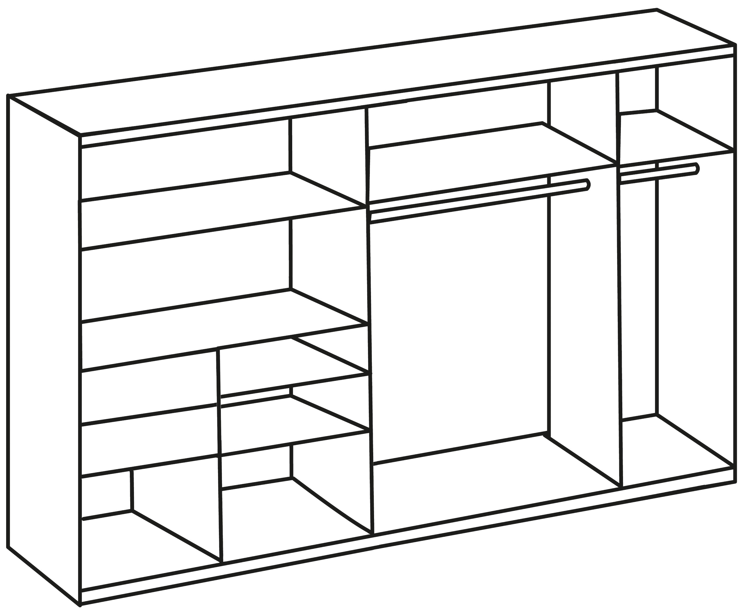 Wimex Armoire à portes coulissantes »Palermo by fresh to go« integrierte Schubladen in der Front mit Soft-close-Funktion