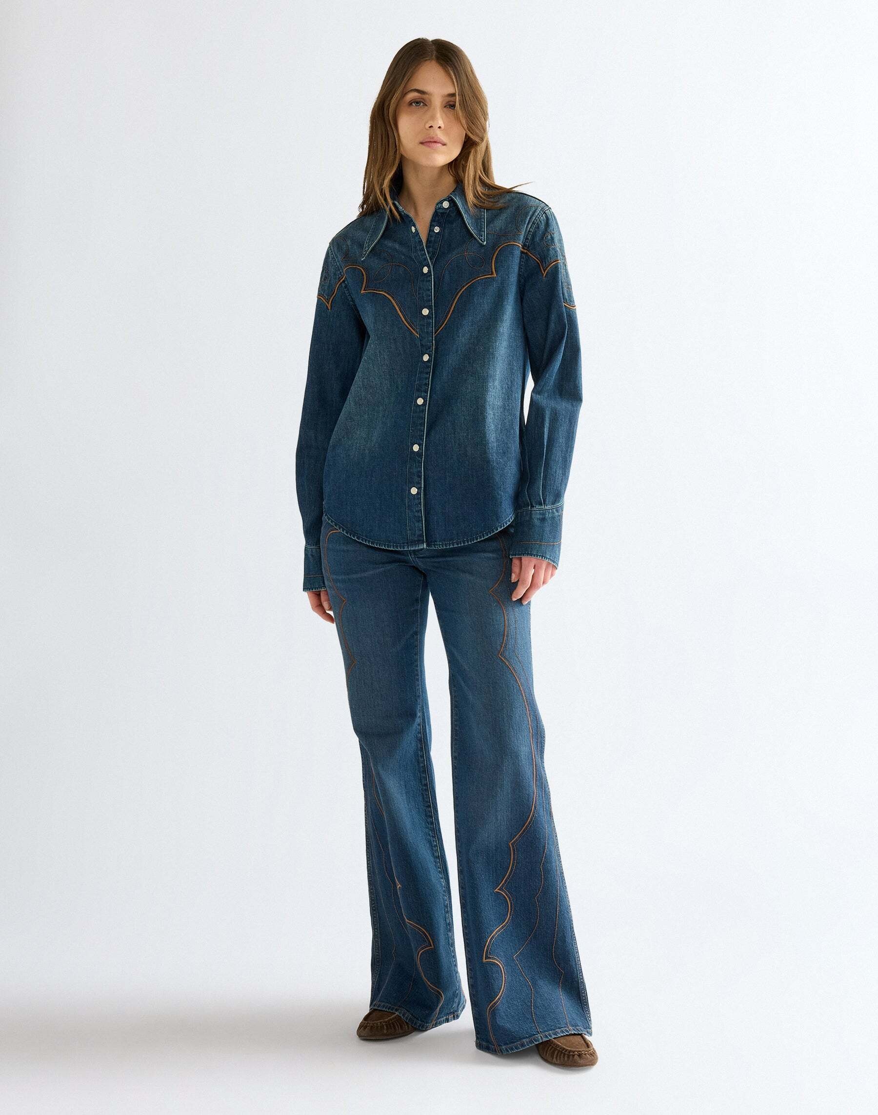 Wrangler Jeansbluse »WRANGLER Jeanshemd Western Yoke«