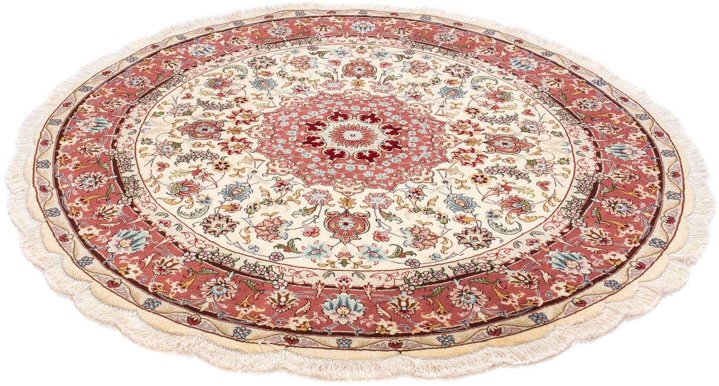 Image of morgenland Orientteppich »Perser - Täbriz - Royal rund - 145 x 145 cm - beige«, rund, 7 mm Höhe, Wohnzimmer, Handgeknüpft, Einzelstück mit Zertifikat bei Ackermann Versand Schweiz