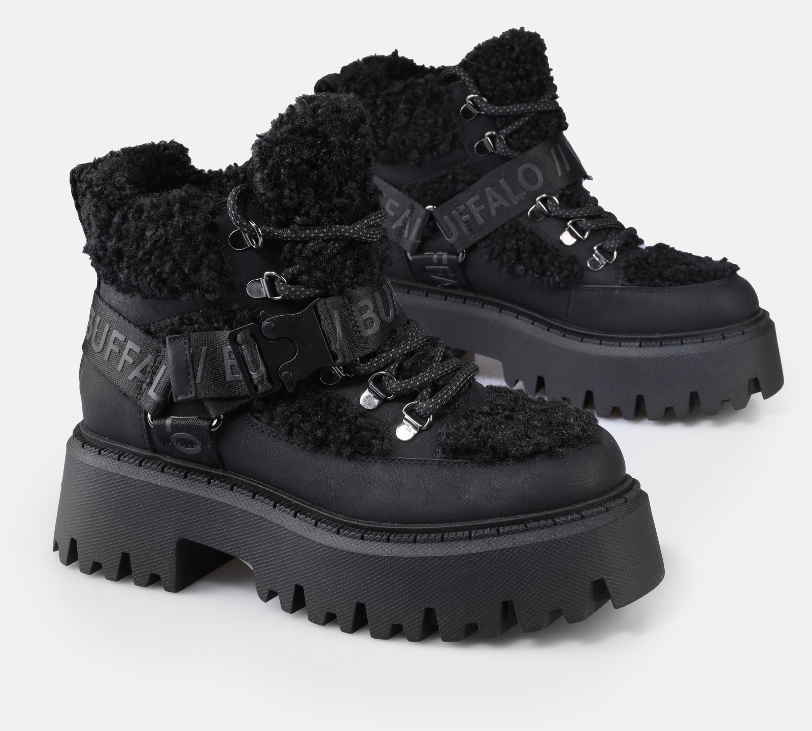 Buffalo Plateaustiefelette »Aspen Com Mid Warm«  Winterboots, Schnürboots, Stiefelette mit kuscheligem Warmfutter