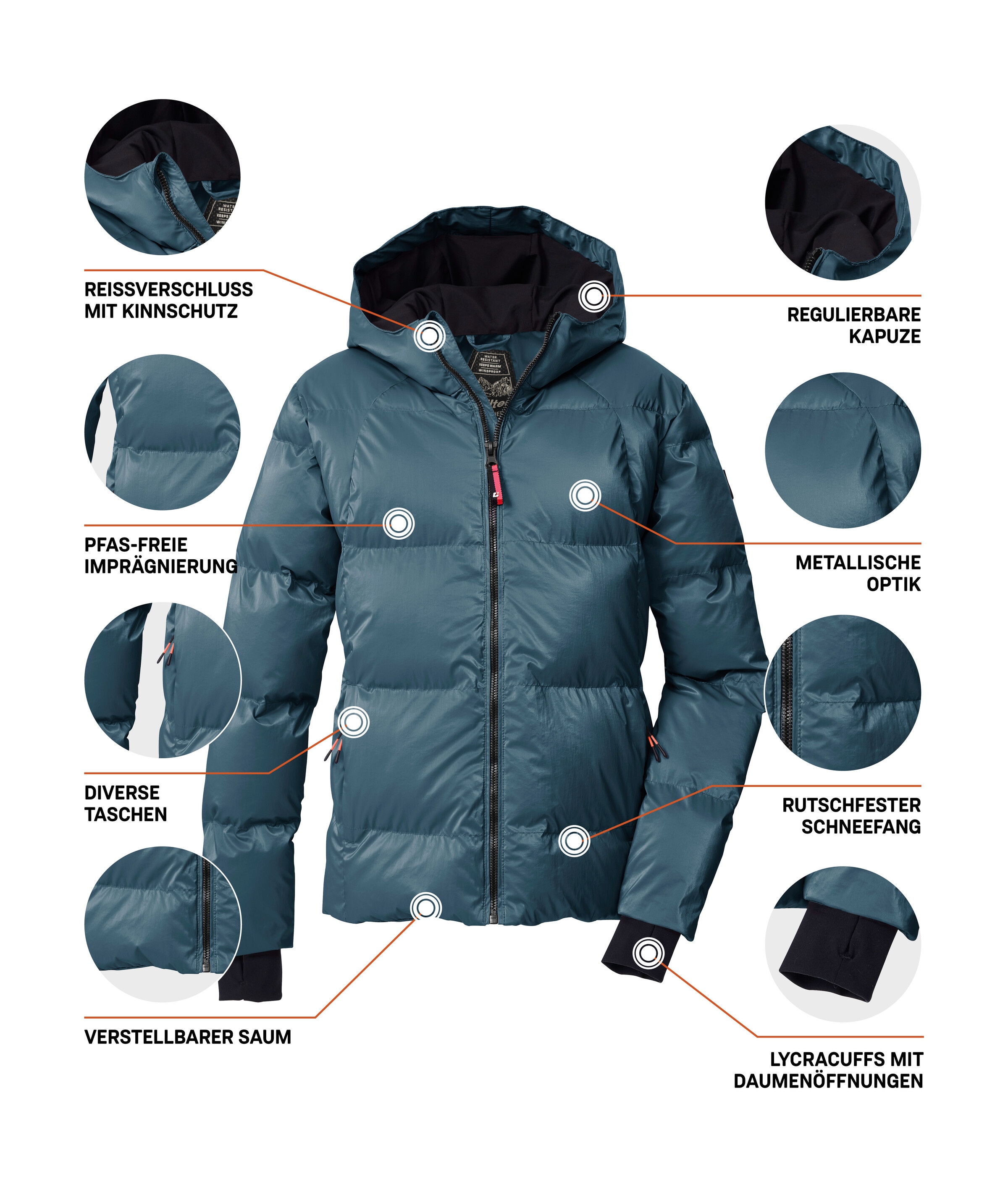 Killtec Steppjacke »KSW 210 GRLS QLTD JCKT« Metallische Optik, wasser- und windabweisend, Teflon EcoElite™