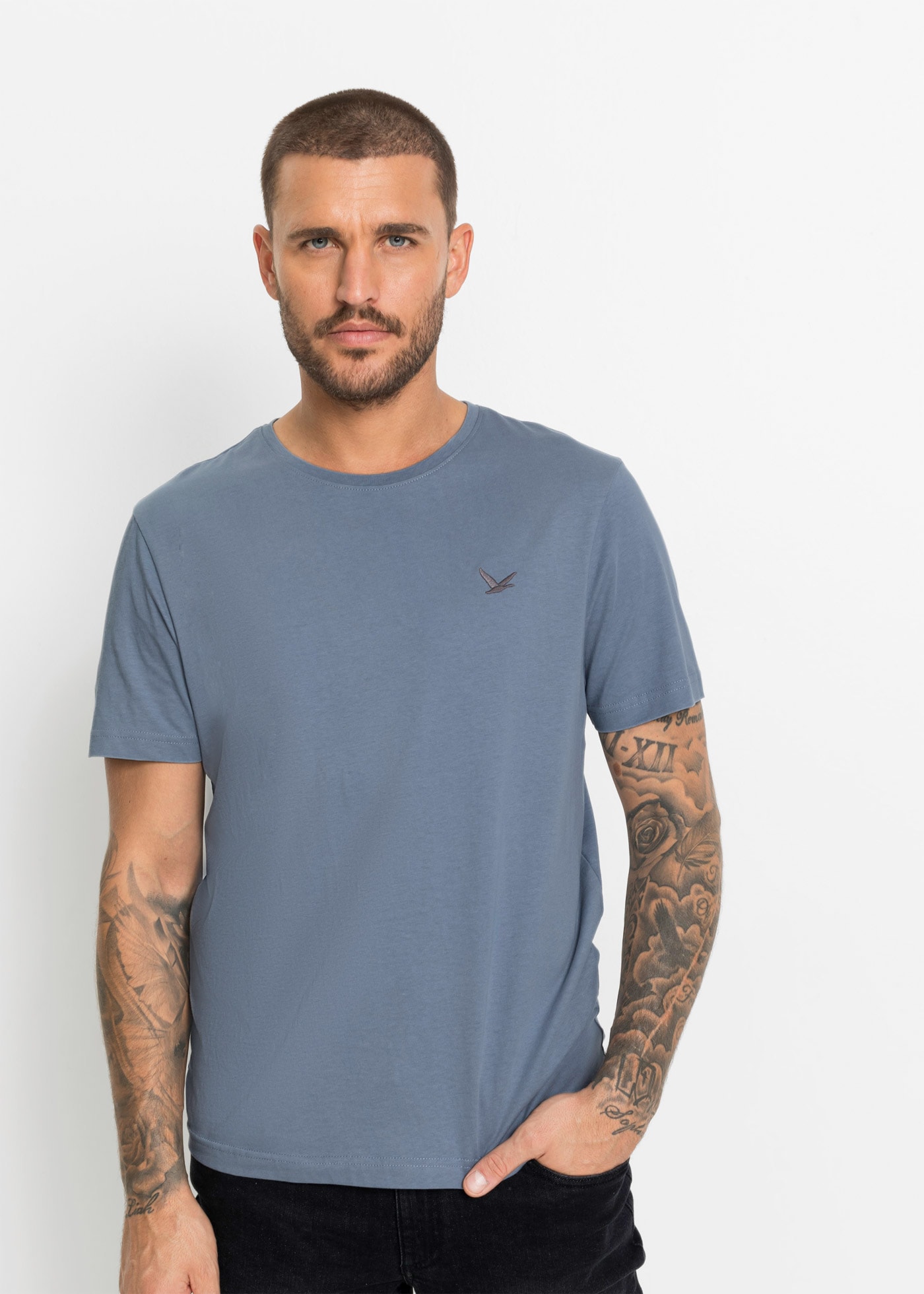 bonprix T-shirt Paquet, 3 cuis Regular Fit, Kurzarm, für den Alltag, aus Baumwolle und Viskose