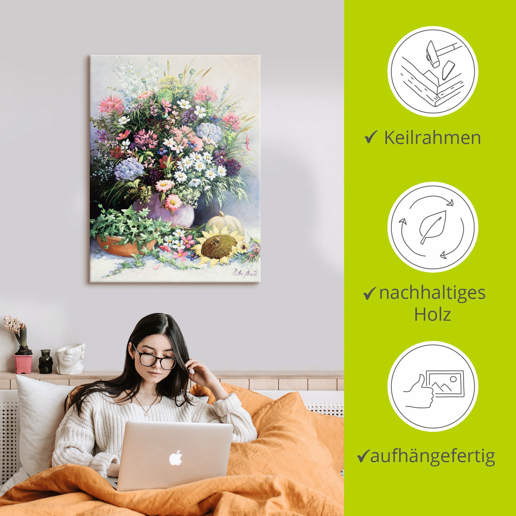Artland Wandbild »Jahreszeiten Wärme«, Arrangements, (1 St.), als Leinwandbild, Poster in verschied. Grössen