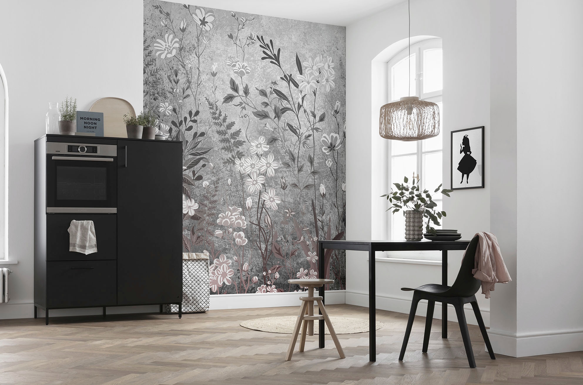 Komar Vliestapete »Digitaldruck Vlies - Moonlight Flowers - Grösse 200 x 250 cm«, bedruckt, Wohnzimmer, Schlafzimmer