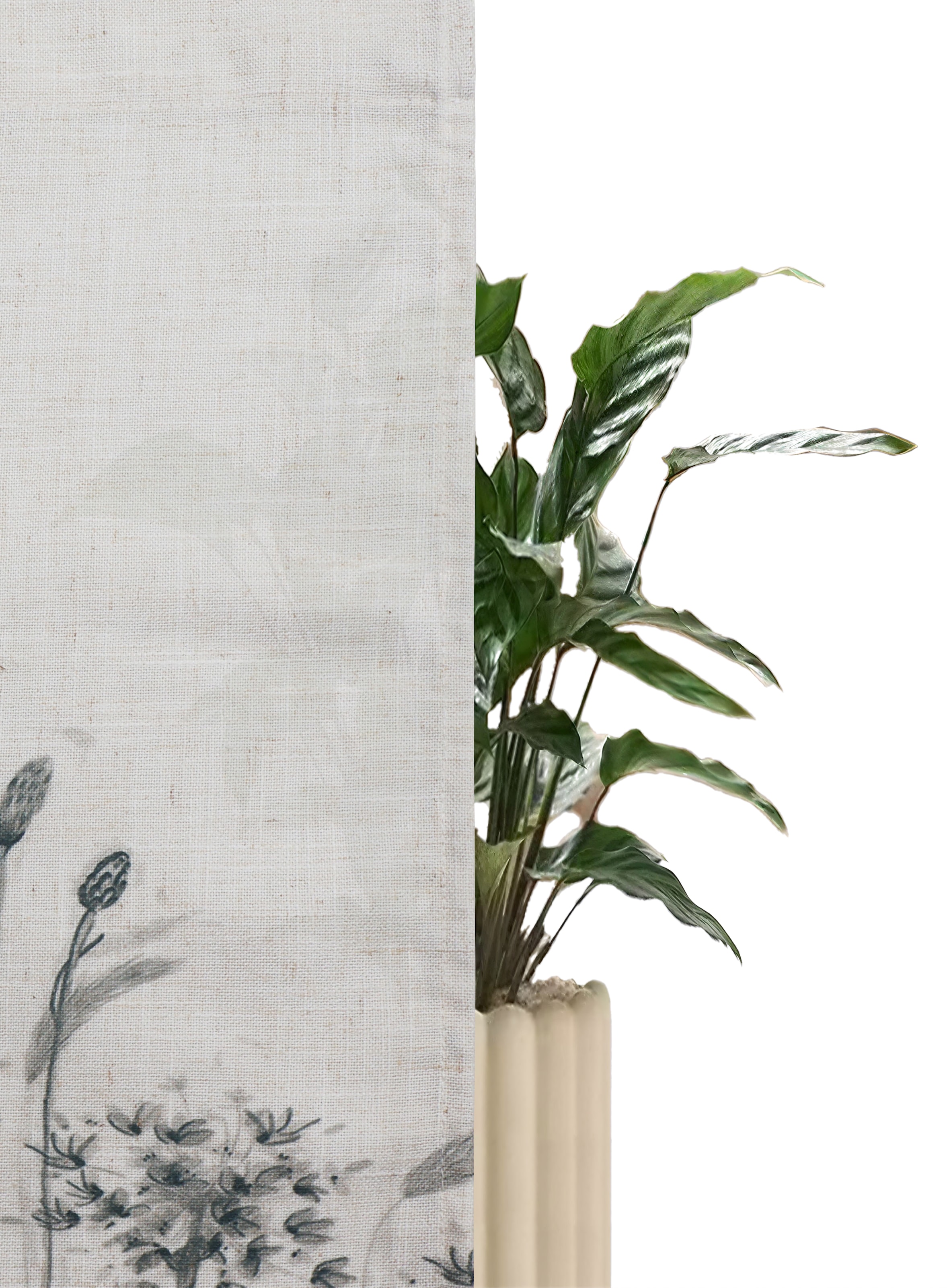 GOODproduct Scheibengardine »Yllner« Stangendurchzug 1 Stk. tlg. Leinen-Look, florales Motiv, verschiedene Grössen