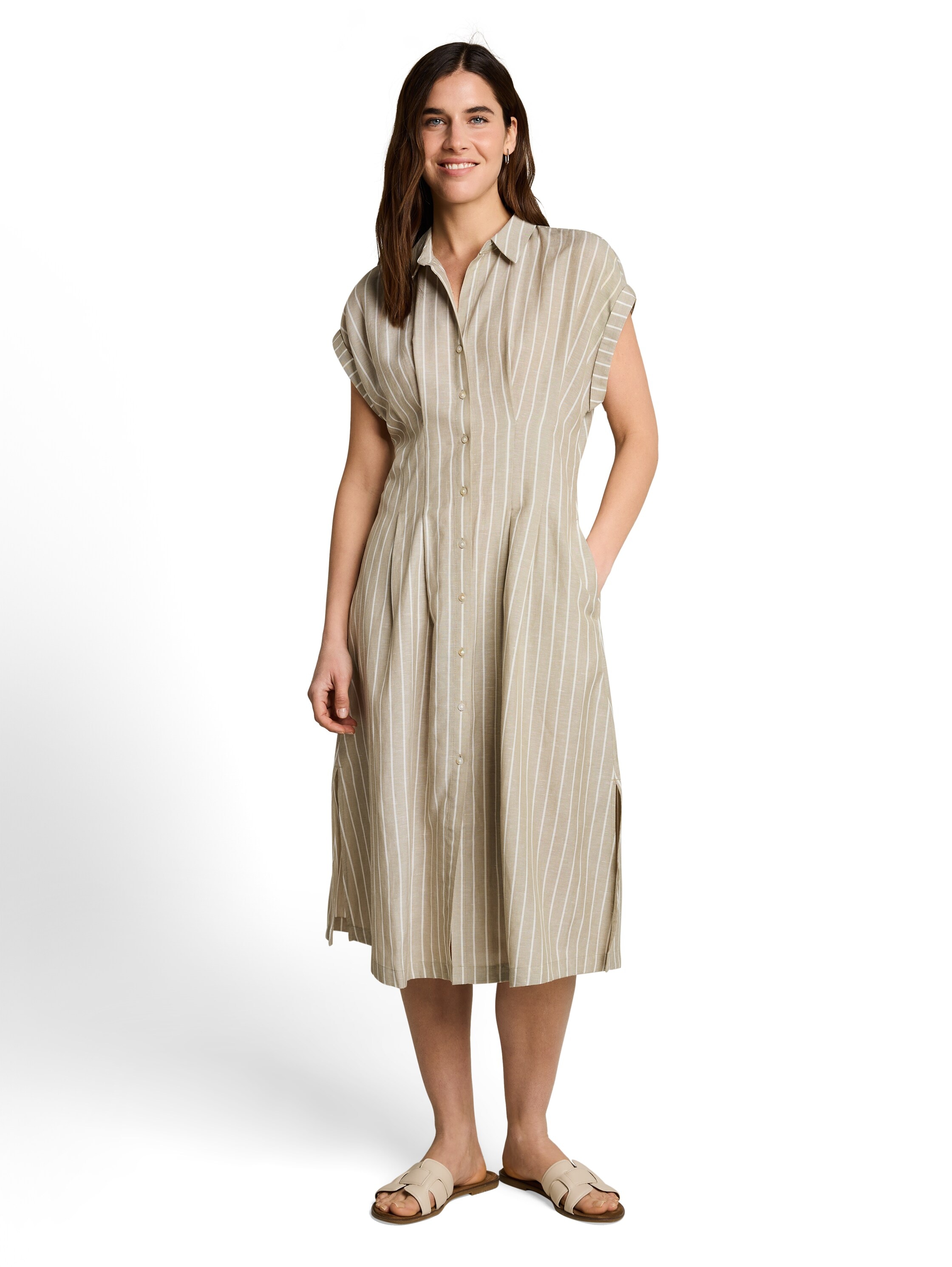 Image of TOM TAILOR Midikleid Eingrifftaschen mit Streifen Muster