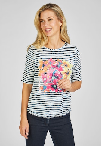 T-Shirt, mit lebhaftem Blumen-Frontprint