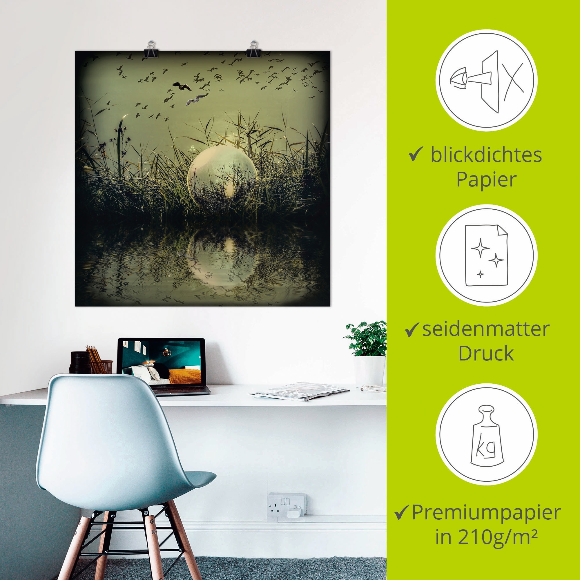 Artland Wandbild »In der Glaskugel - Mystische Au«, Landschaften, (1 St.), als Alubild, Outdoorbild, Leinwandbild, Poster in verschied. Grössen