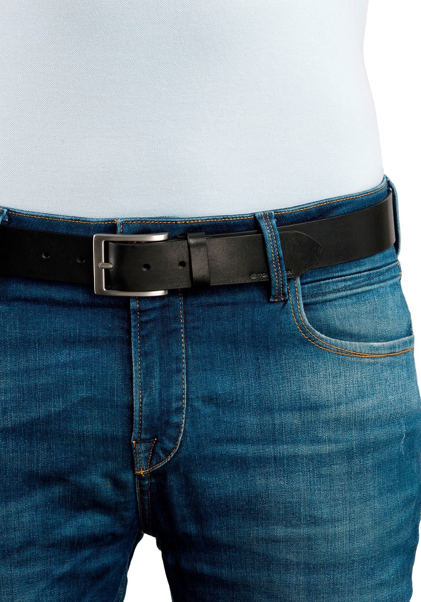 TOM TAILOR Ledergürtel »TTJADEN«, 3,5 cm breiter Herrengürtel, ideal zu Jeans bis Gr. 120