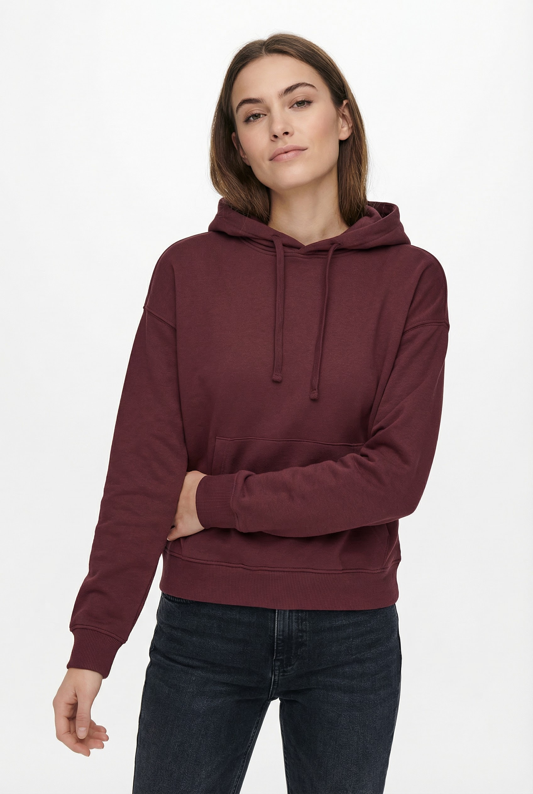 Image of ONLY Kapuzensweatshirt "ONLBEST L/S HOOD SWT NOOS", Materialmix, regular fit