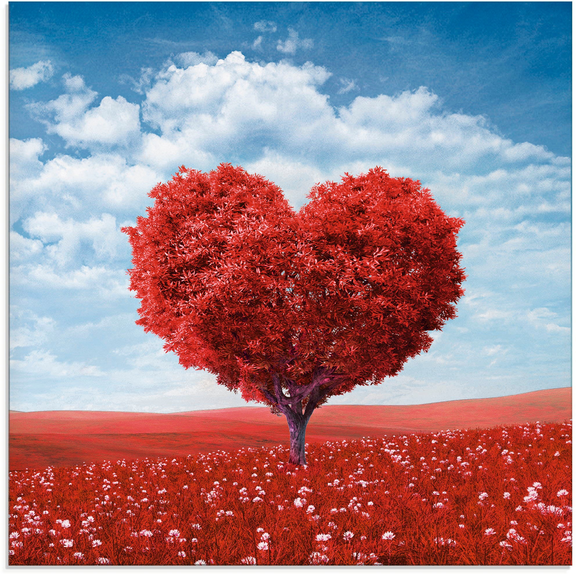 Artland Glasbild »Baum in Form eines Herzens«, Herzen, (1 St.), in verschiedenen  Grössen bequem kaufen | Poster