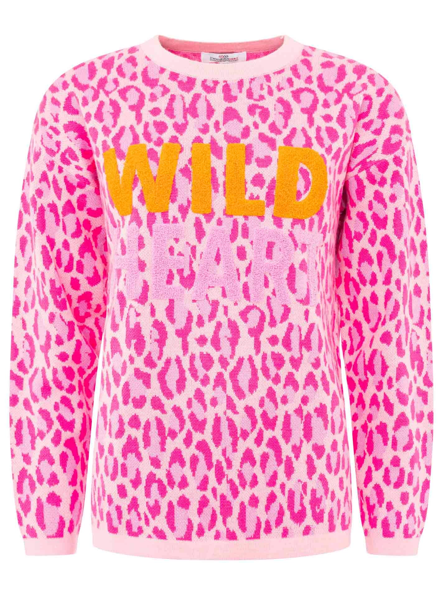 Zwillingsherz Strickpullover »"Wild Heart"« mit Neon Aufschrift