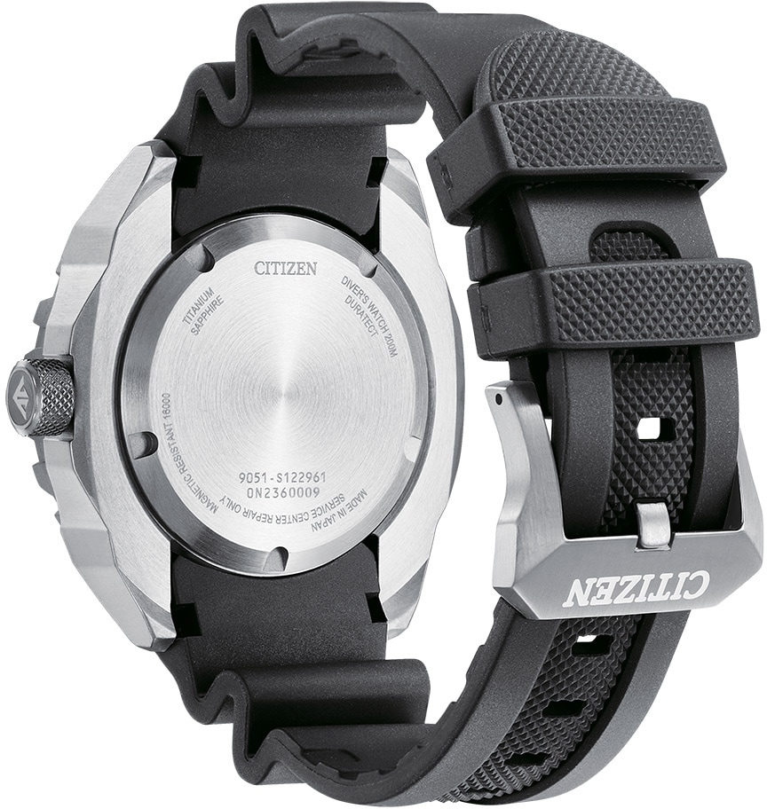 Citizen Automatikuhr »NB6004-08E«, (Set, 2 tlg., mit zusätzlichem Verlängerungsband in schwarz), Armbanduhr, Herrenuhr, Taucheruhr, bis 20 bar wasserdicht, Saphirglas