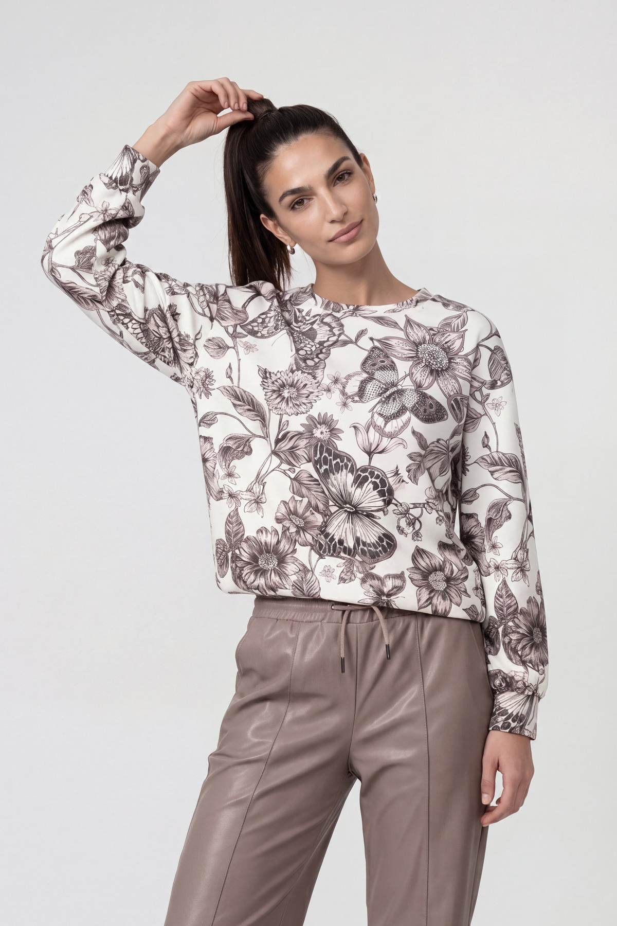 Monari Sweat-shirt »Sweatshirt Blume allover«, coupe régulière avec motif floral
