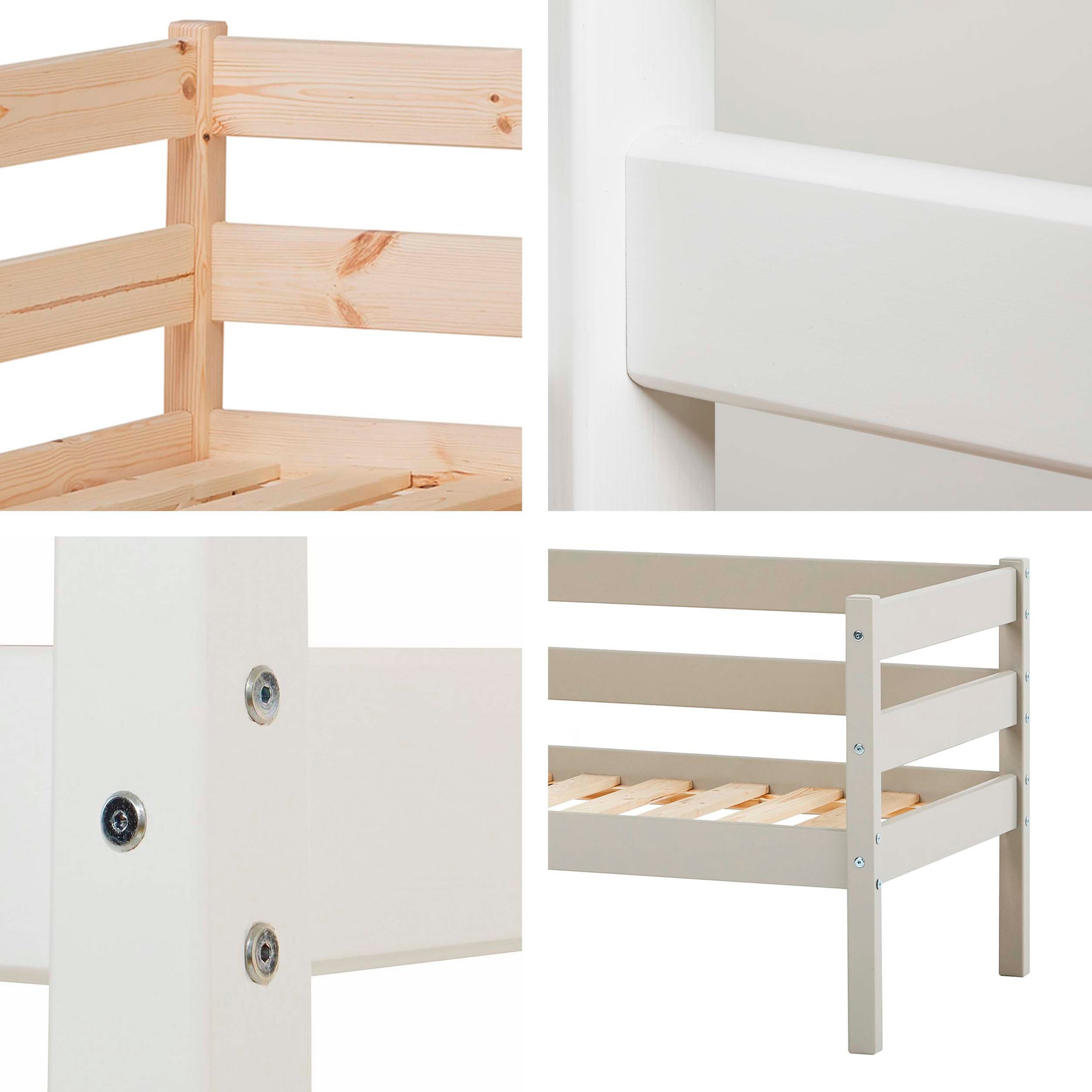 Hoppekids Einzelbett »ECO Comfort Kinderbett, Kiefer Massivholz, Jugendbett inkl. Rollrost«, 70x160 cm, wahlweise in verschieden Farben/ Matratze/ Absturzsicherung