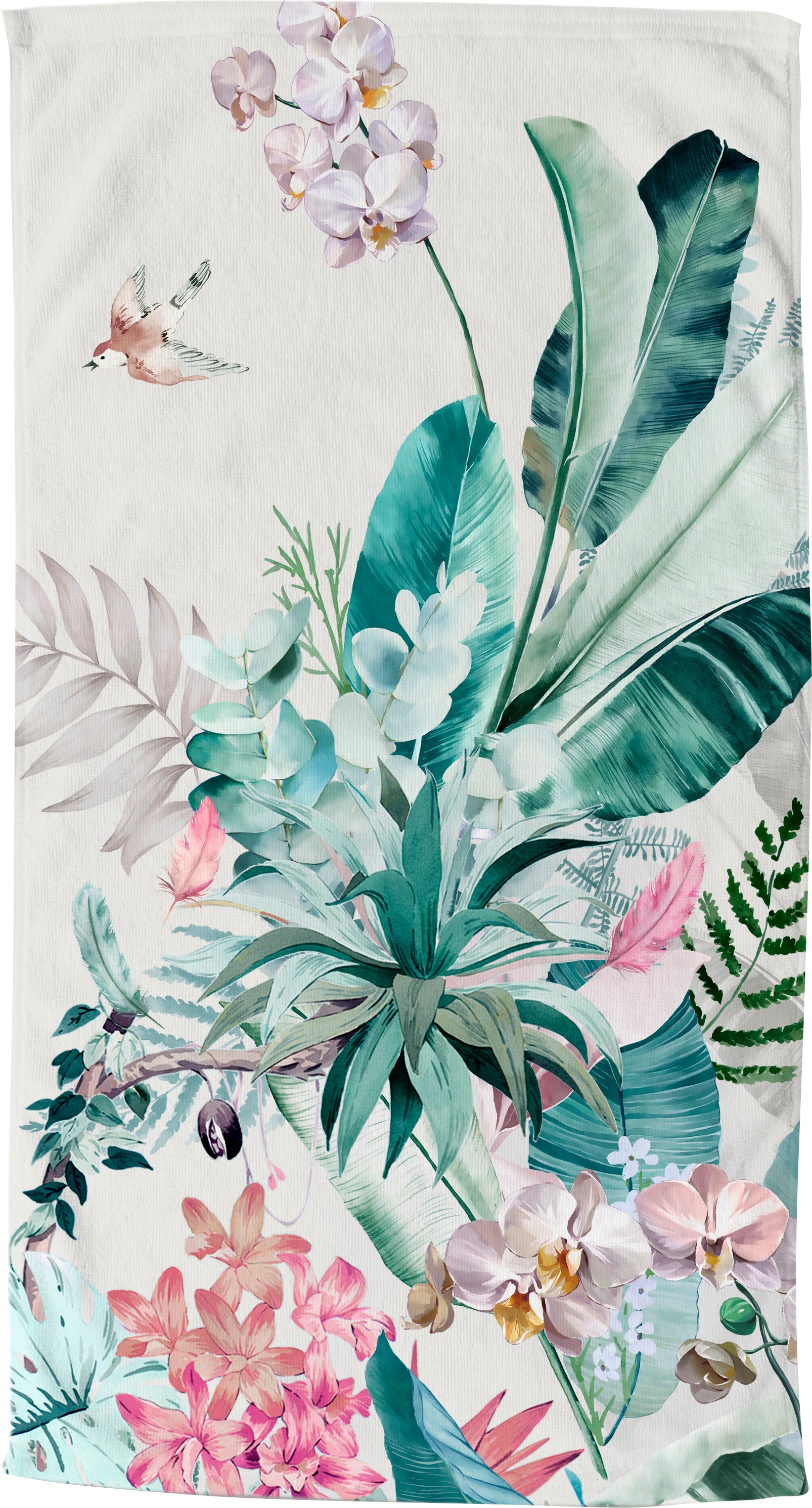 Image of good morning Strandtuch »Verdi«, (1 St.), mit Orchideen Motiv, trocknet schnell bei Ackermann Versand Schweiz