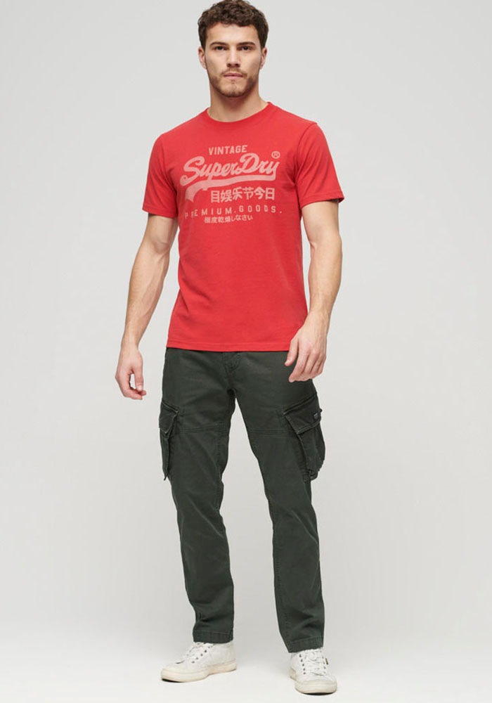 Superdry T-Shirt »Basic Shirt CLASSIC VL HERITAGE T SHIRT mit Logodruck«, (Klassische Passform mit Rundhalsausschnitt), aus pflegeleichter Baumwolle für ein angenehmes Tragegefühl