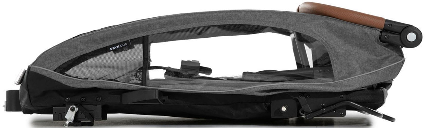 Hauck Fahrradkinderanhänger »2in1 Bike Trailer und Buggy Dryk Duo, melange grey« für 2 Kinder; inklusive Deichsel