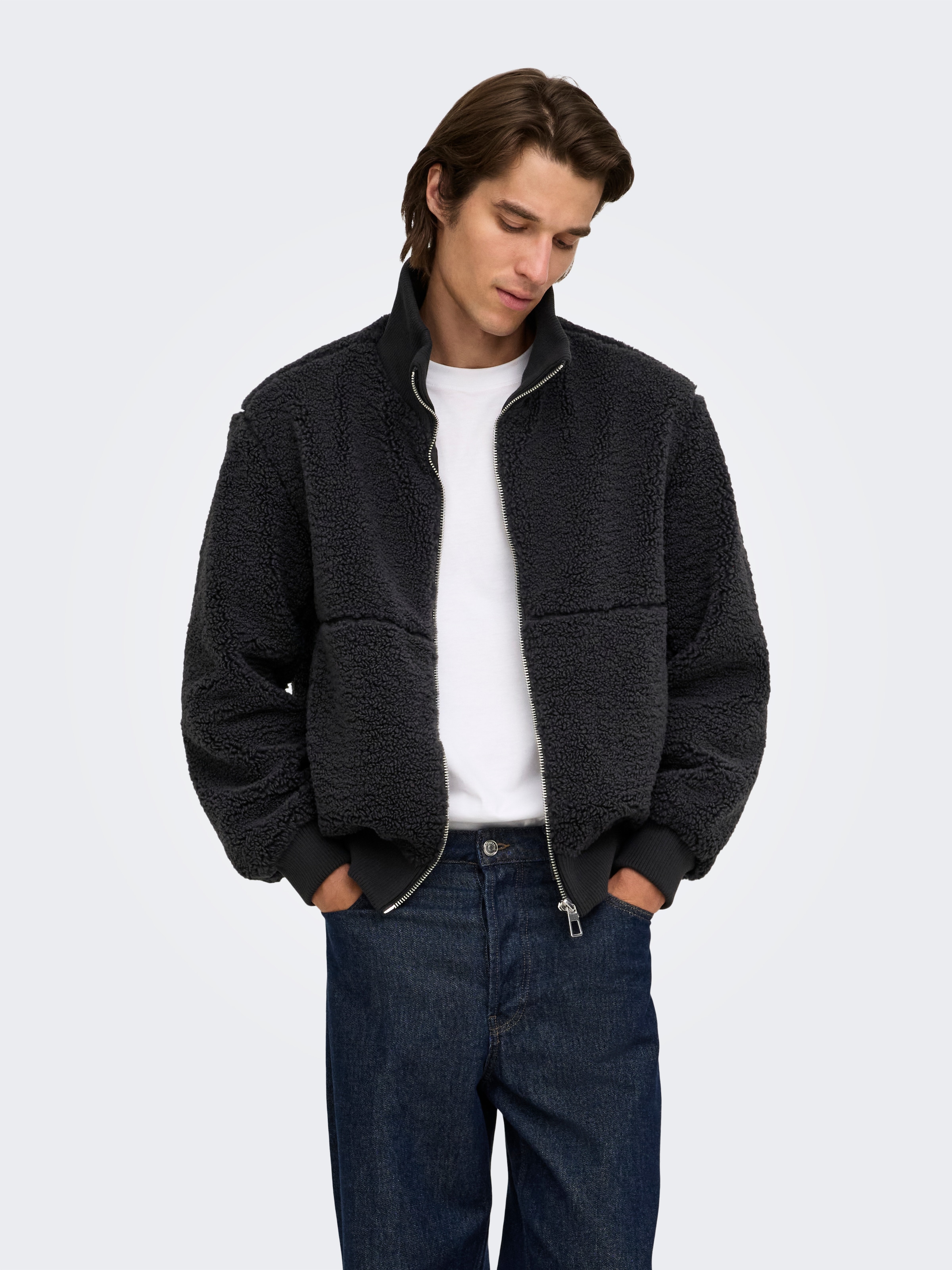 Image of ONLY & SONS Parka "ONSRAY SHERPA JACKET OTW VD" mit Kapuze Polyester, regular fit