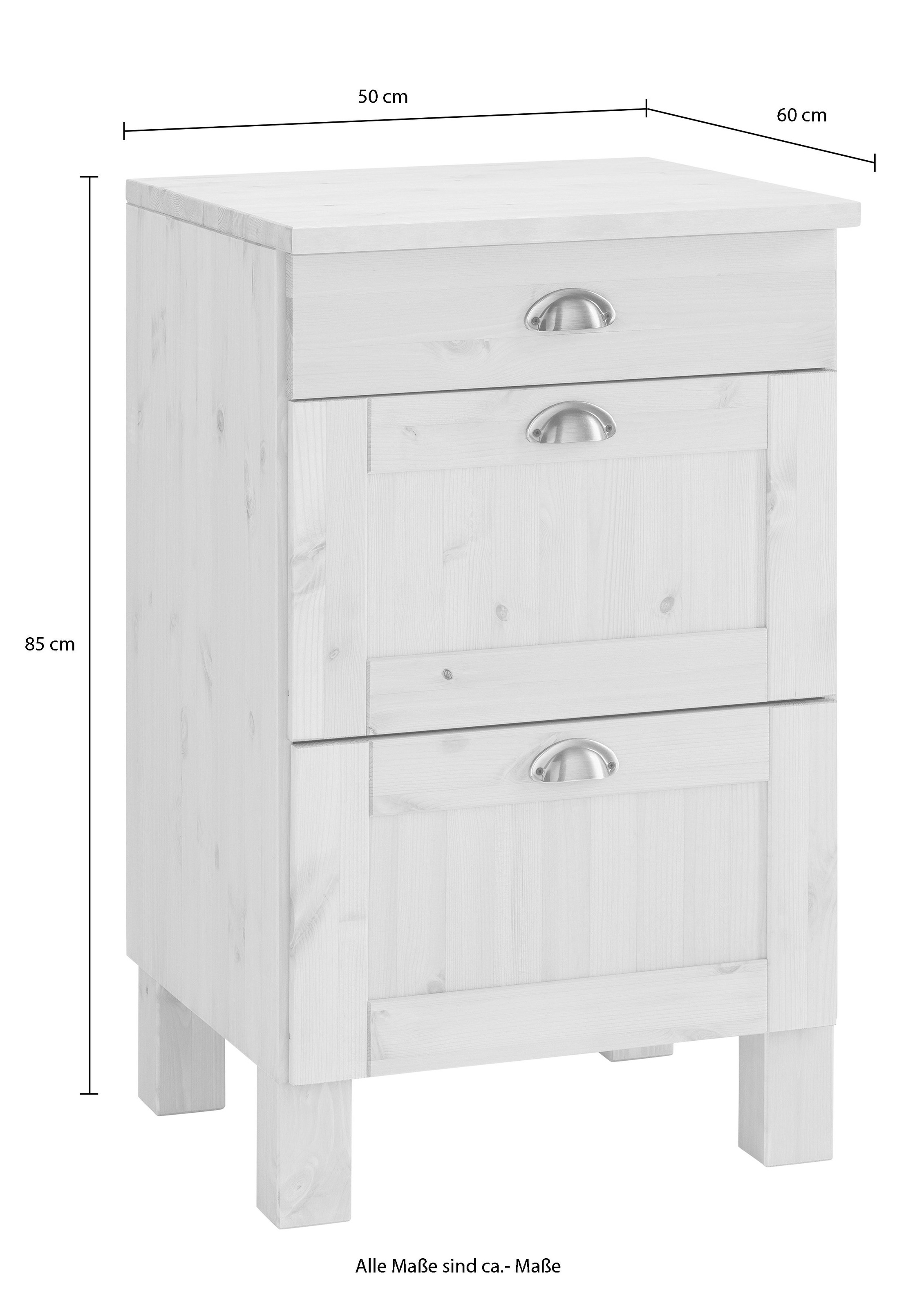 Home affaire Unterschrank »Oslo«, 50 cm breit, in 2 Tiefen, mit 23 mm Arbeitsplatte, 3 Schubladen