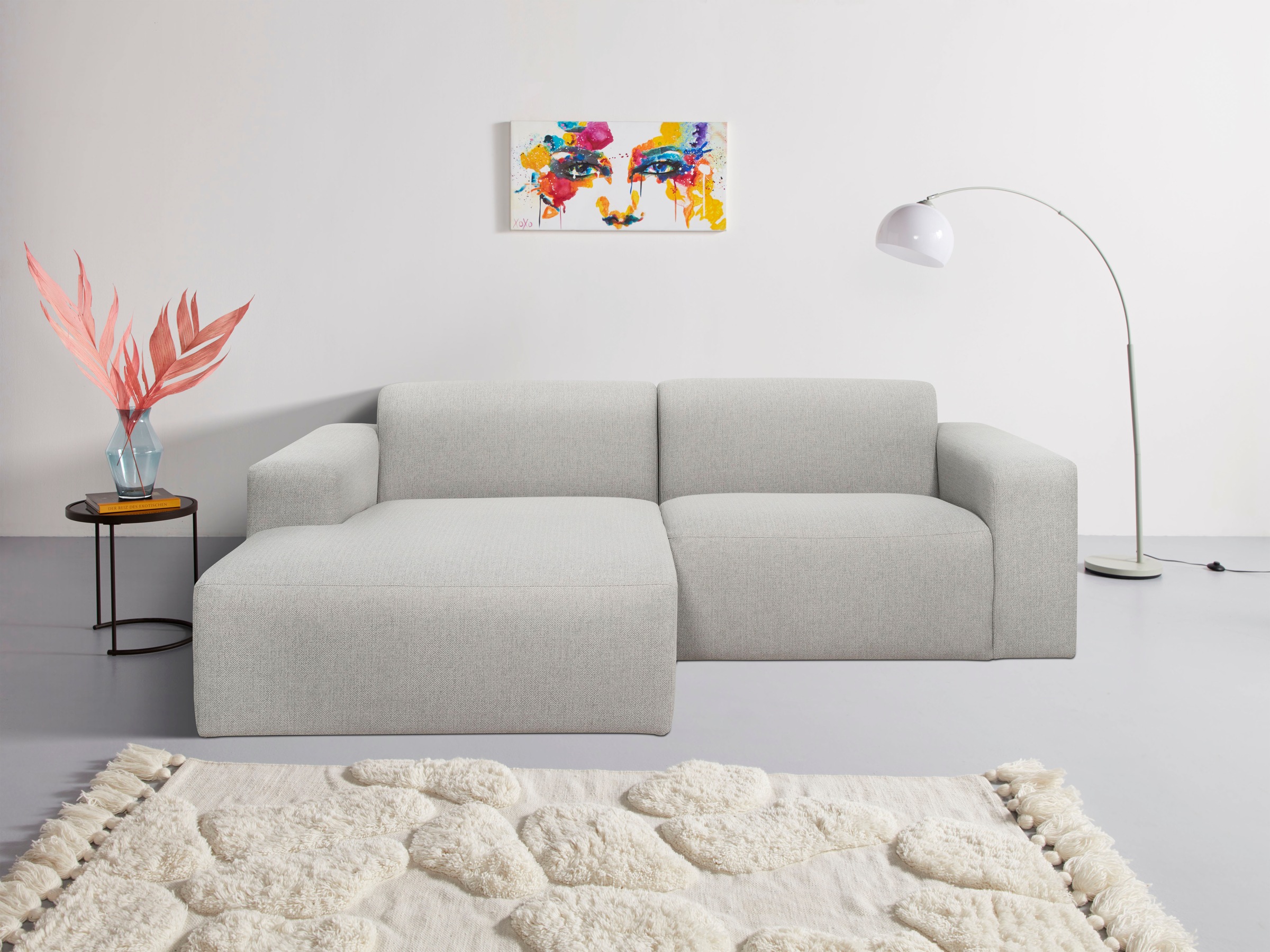 GOODproduct Ecksofa »Koa, 228 cm, L-Form, Modulsofa in Cord, Chenille, Struktur, Webstoff« Designsofa, weicher Lounge-Sitzkomfort, Welleunterfederung, bodentief
