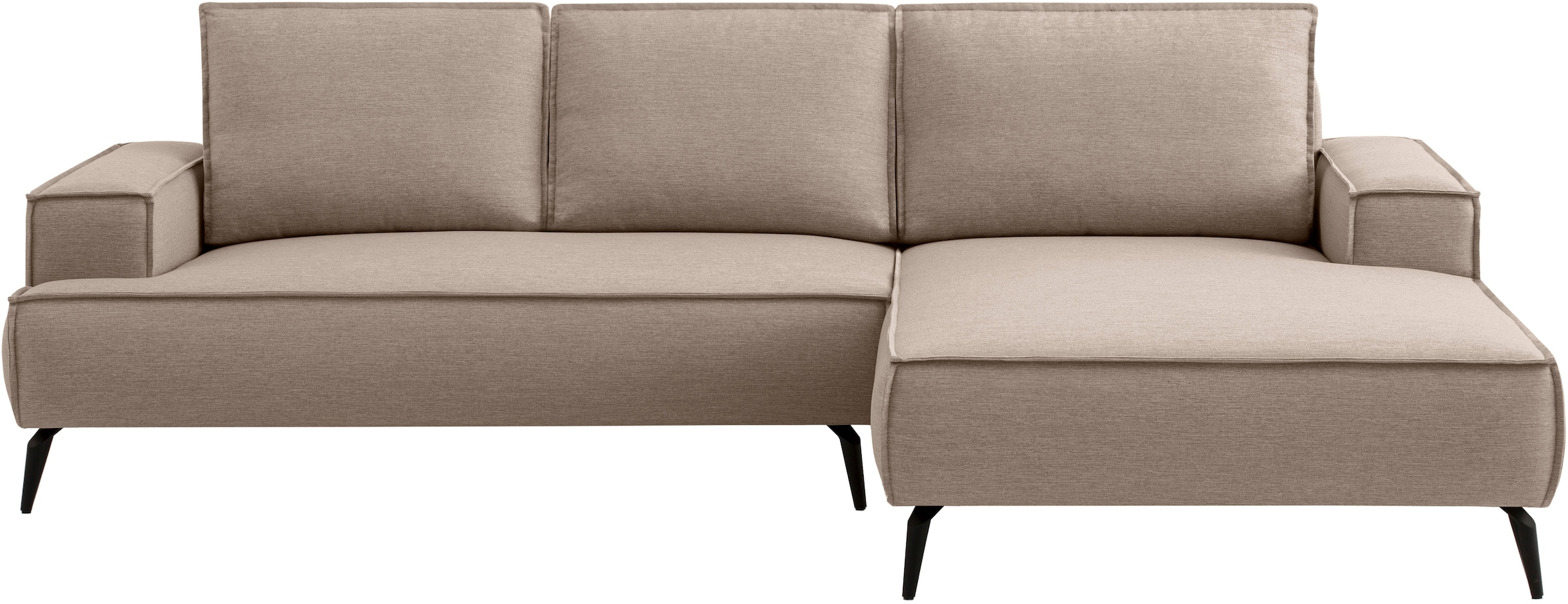 GOODproduct Ecksofa »TVINNU Leinenoptik, L-Form, Breite 275 cm« wahlweise Recamiere rechts/links, schwarze Füsse, bequemer Sitzkomfort