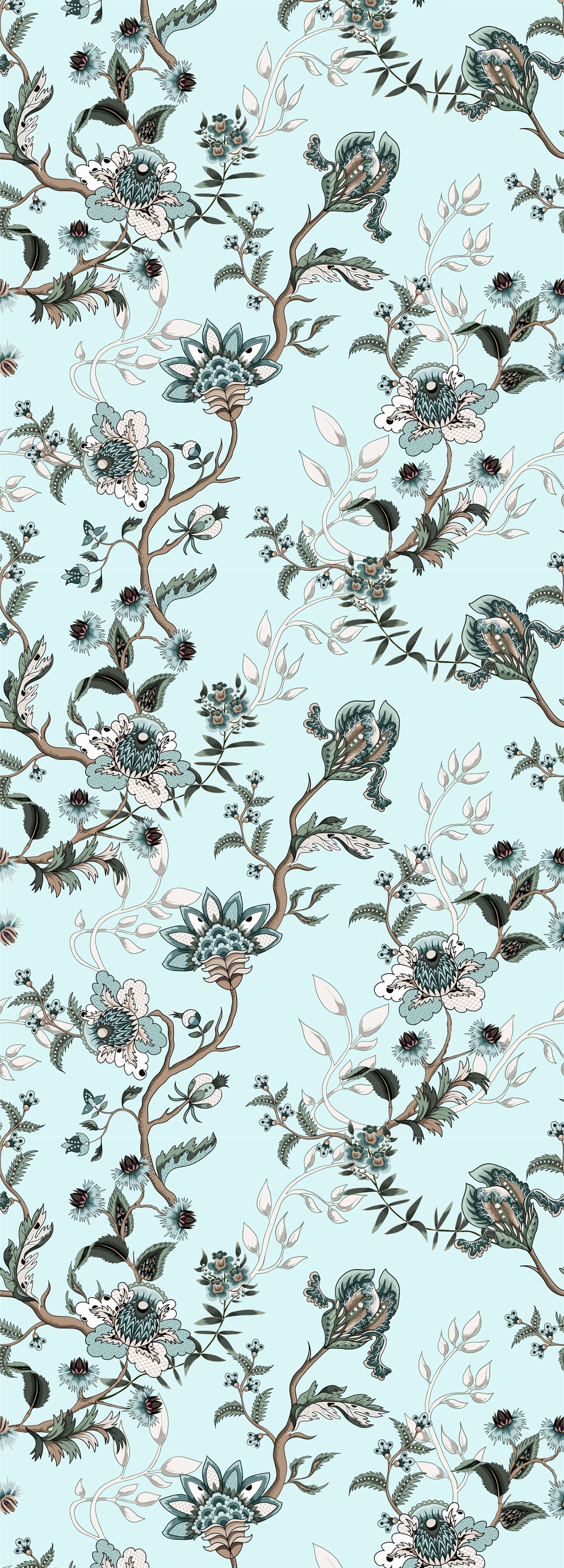 Image of queence Vinyltapete "Chantal" Motiv bedruckt botanisch floral gemustert natürlich glatt 90x250cm, selbstklebend, kinderleichte Anbringung, Sticker