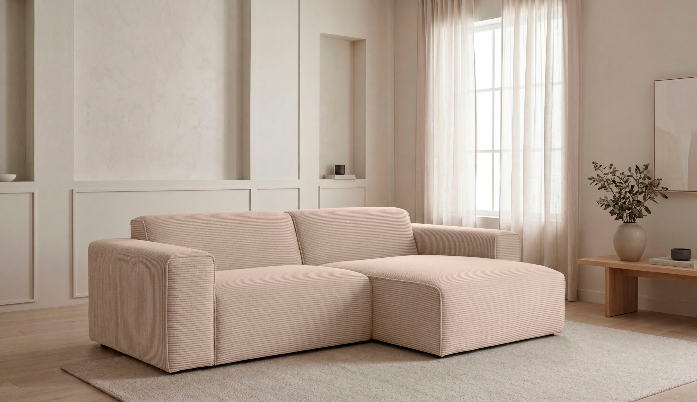GOODproduct Canapé d'angle »Clayton Breite 247 cm, L-form« in einem trendigen Cord-Bezug, verschiedene Kombinationen verfügbar