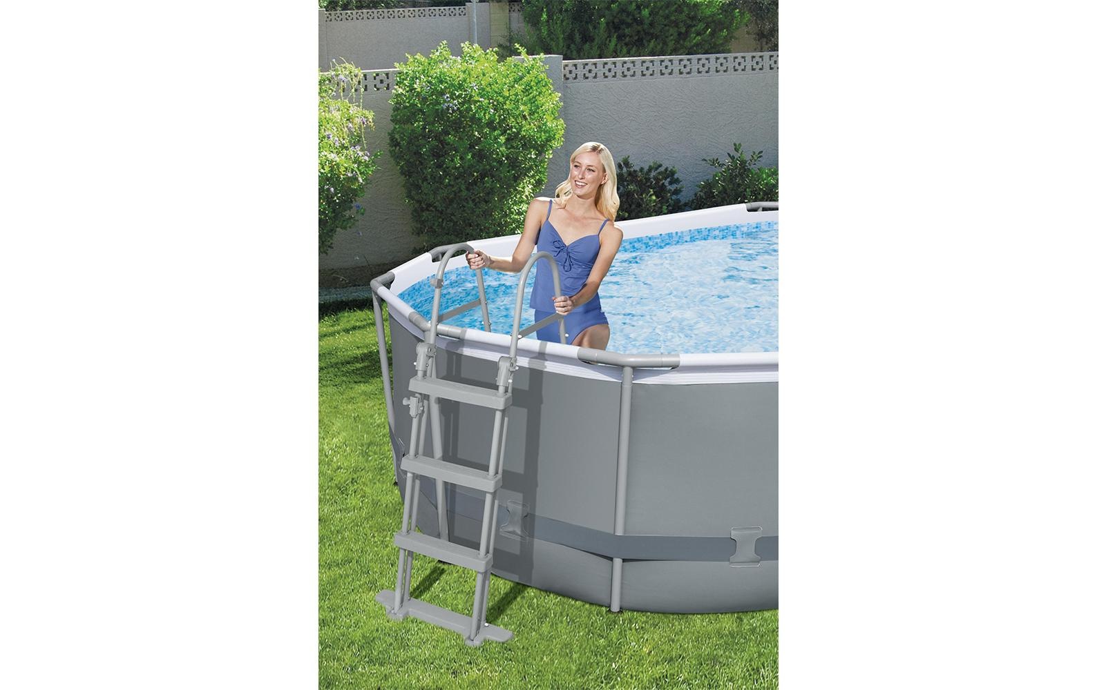 Bestway Pool »Power Steel Frame Komplett-Set 488 x 305 347 x107cm«