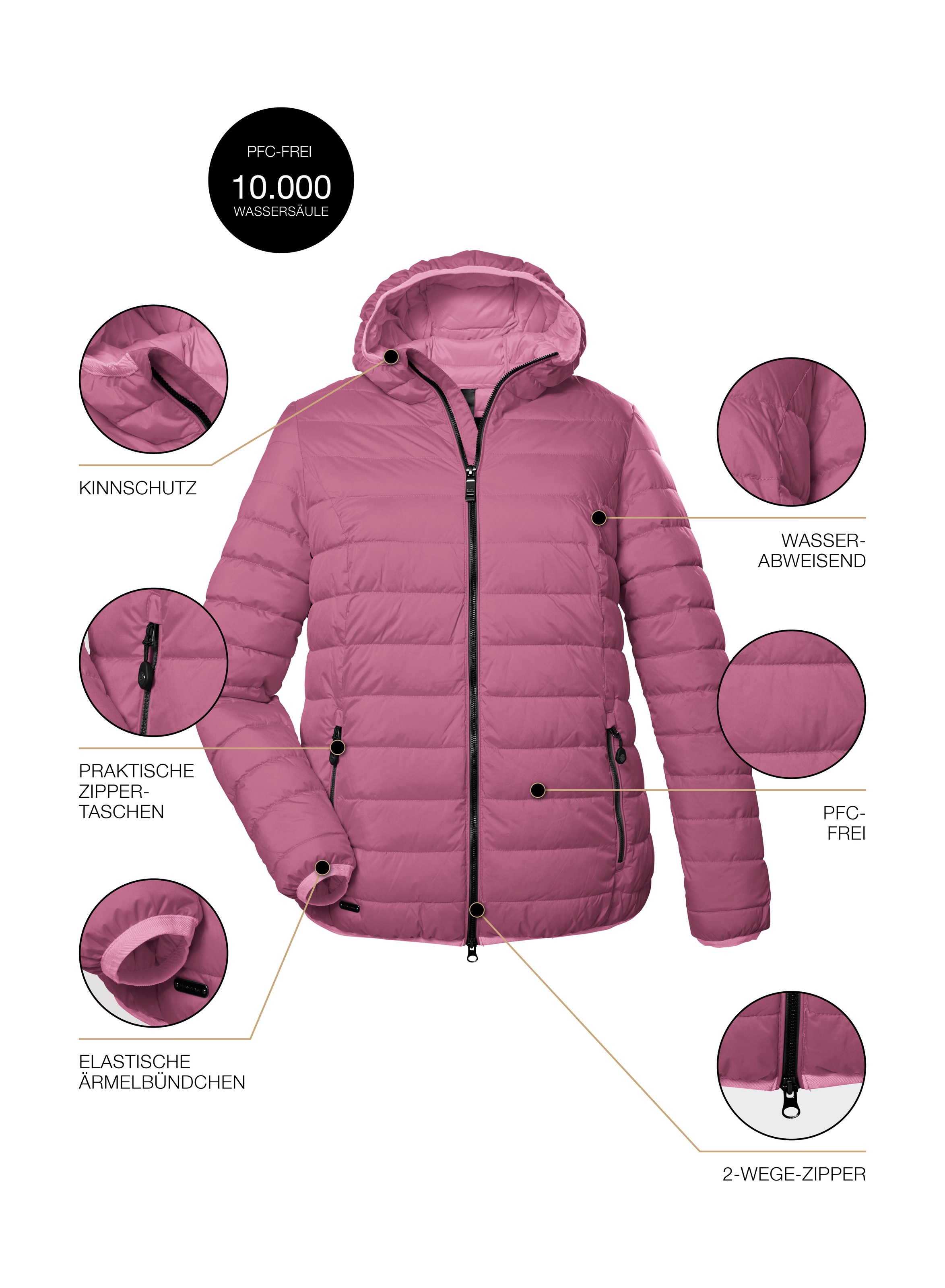 STOY Steppjacke »STS 3 WMN QLTD JCKT«, atmungsaktive, wasserabweisende Damen Steppjacke in grossen Grössen