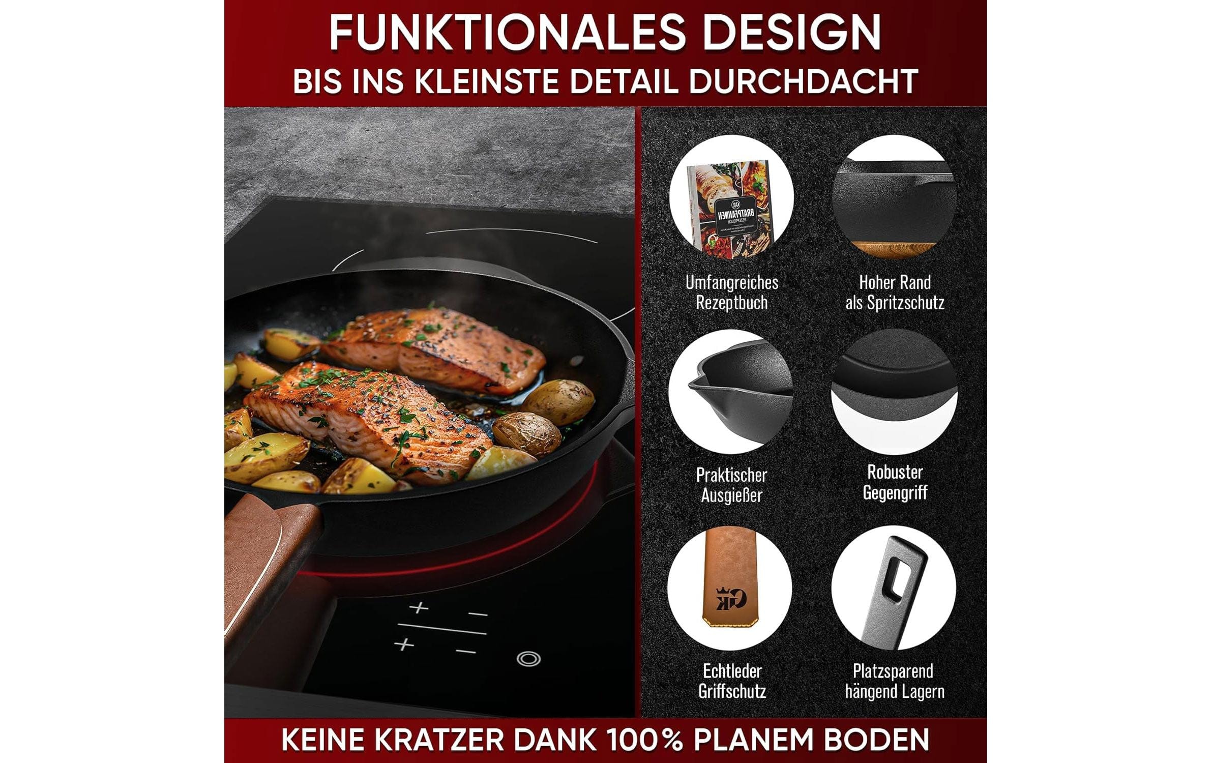   Marmite à barbecue »Gusskoenig Gusseisen Set Holzbox 8-teilig« 8 cuis tlg.