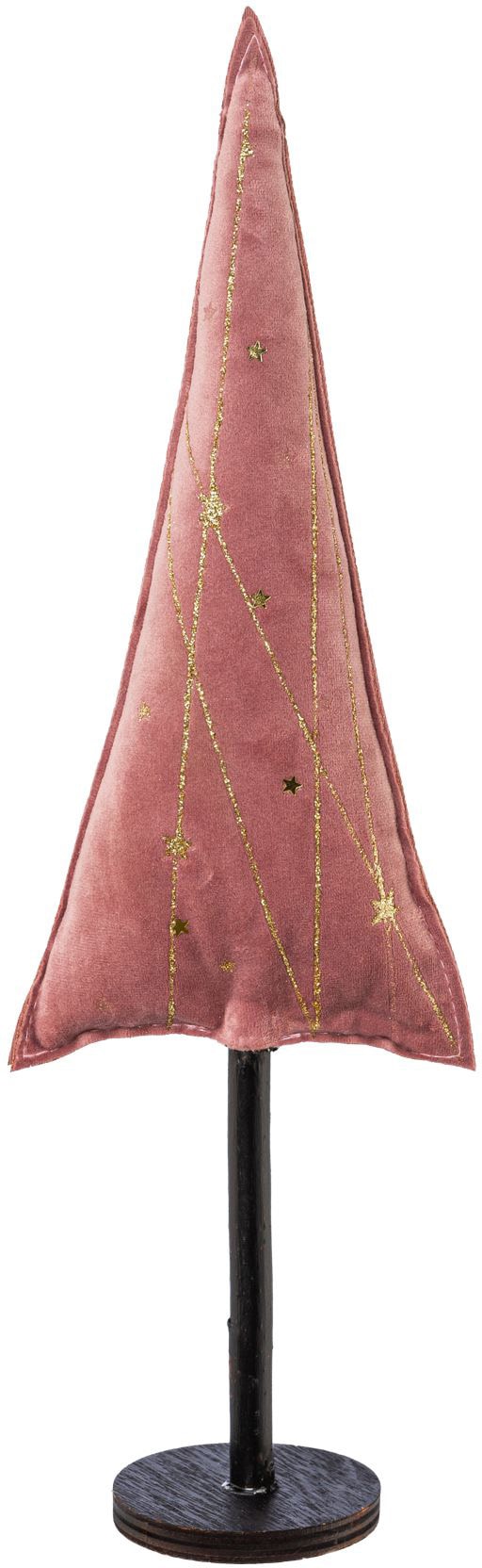 Creativ deco Dekobaum »Weihnachtsdeko«, aus Samtstoff mit Applikationen in 2 Grössen: 30x9 cm, 40x13 cm