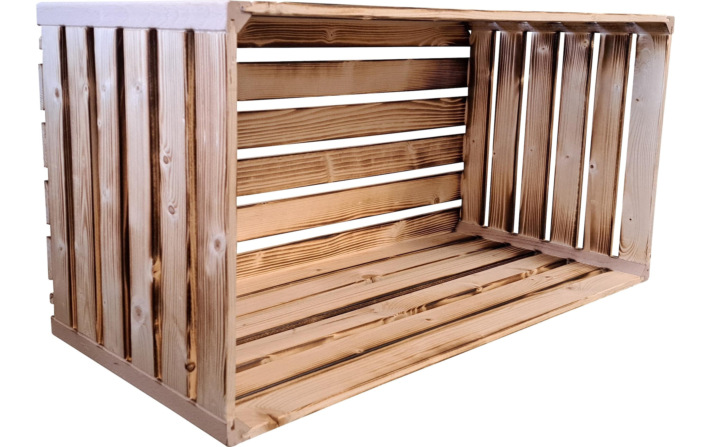 Holz Zollhaus Regal »Holzharasse geflammt, 23,3 x 35 x 32 cm«