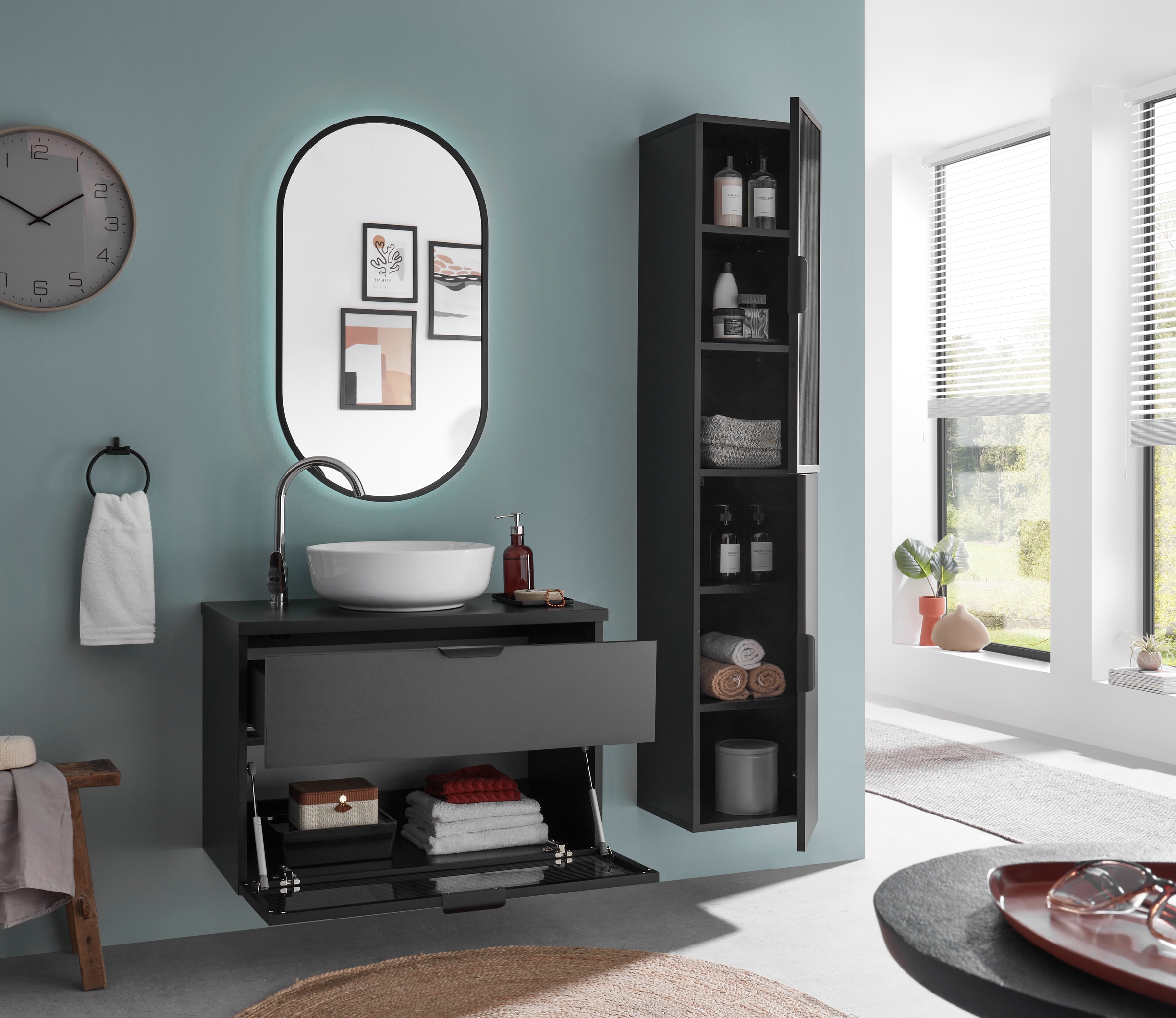 BASIC by Balculina Armoire haute »Diosa B/H/T 35x170x33 cm« 1 cuis tlg. largeur 35cm, softclose, cadre en aluminium