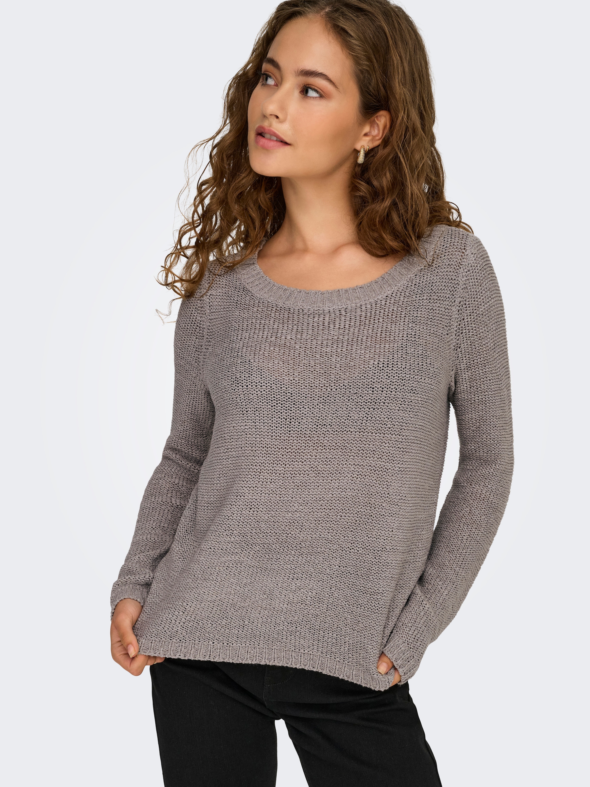 ONLY Strickpullover »ONLGEENA XO L/S PULLOVER KNT NOOS« Materialmix, regular fit