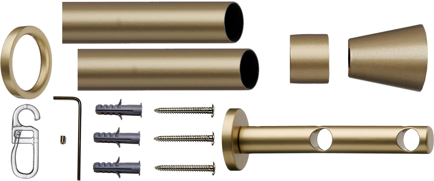 indeko Gardinenstange »Granada« Ø 12 mm 2 läufig-läufig Fixmass Komplett-Set inkl. Ringen und Montagematerial