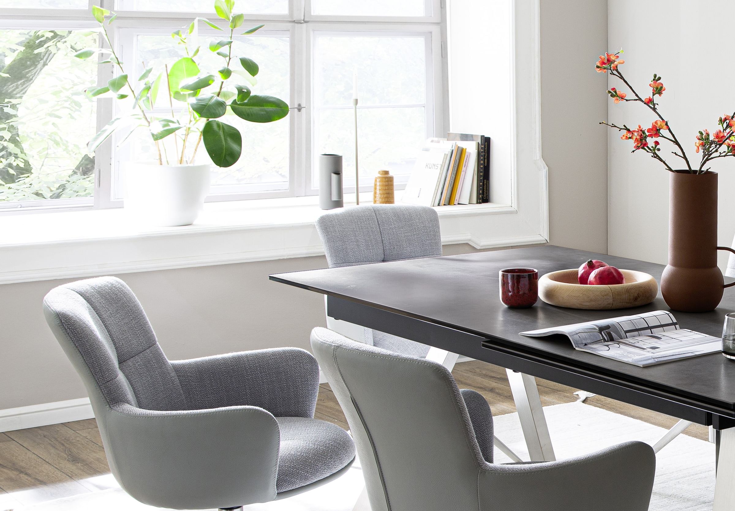 MCA furniture Esszimmerstuhl »Mecana« (Set) 2 Stk.2er Set Materialmix, Stuhl 360° drehbar mit Nivellierung, bis 120 kg