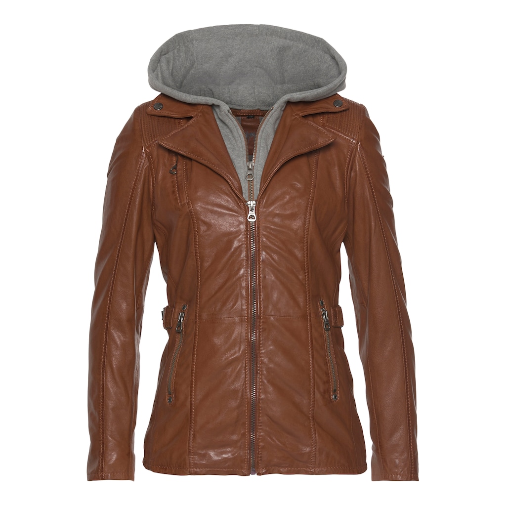 Gipsy Lederjacke »Adelyn«, mit Kapuze, 2-in-1-Lederjacke