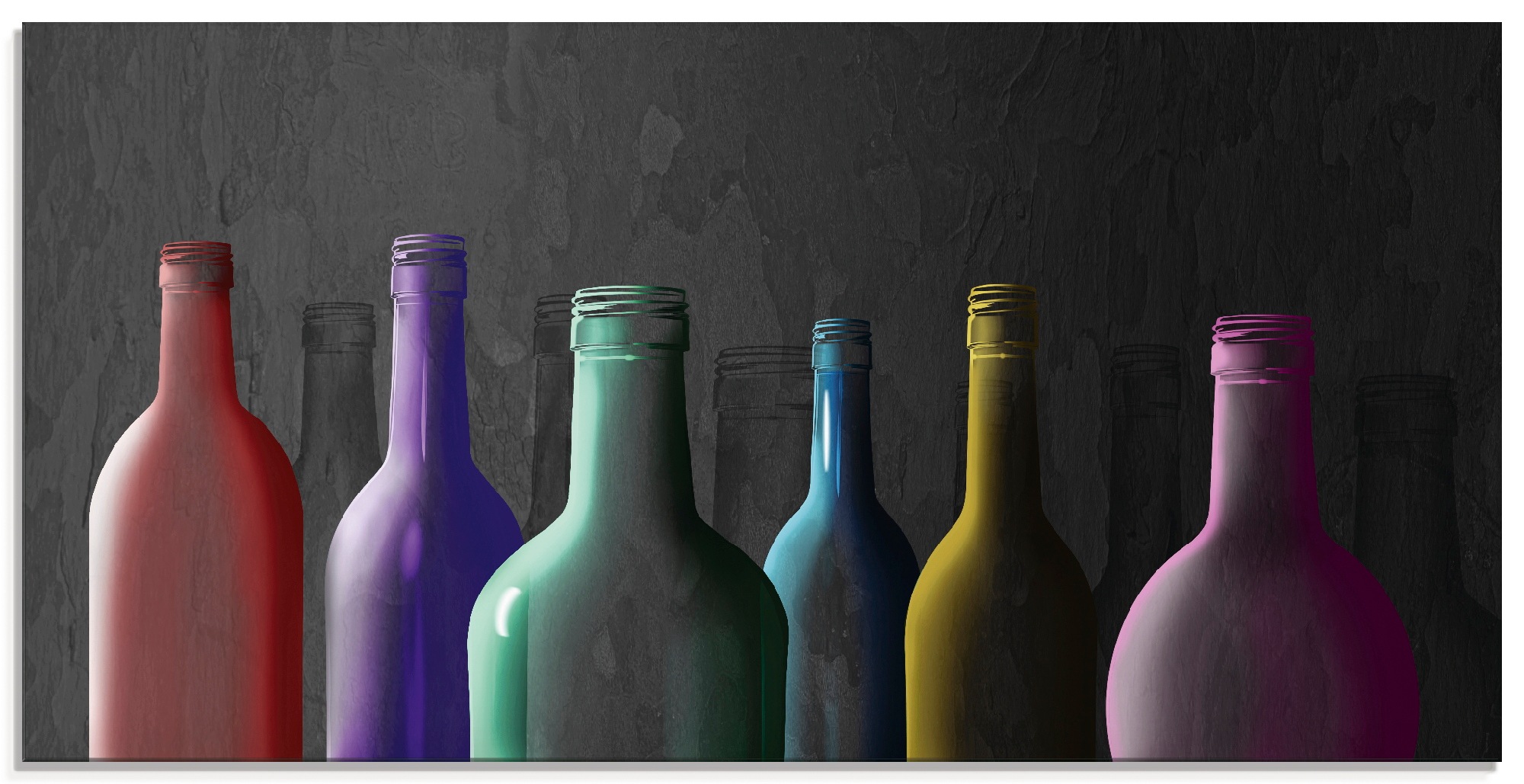 Image of Artland Glasbild »Bunte Glasflaschen«, Getränke, (1 St.) bei Ackermann Versand Schweiz