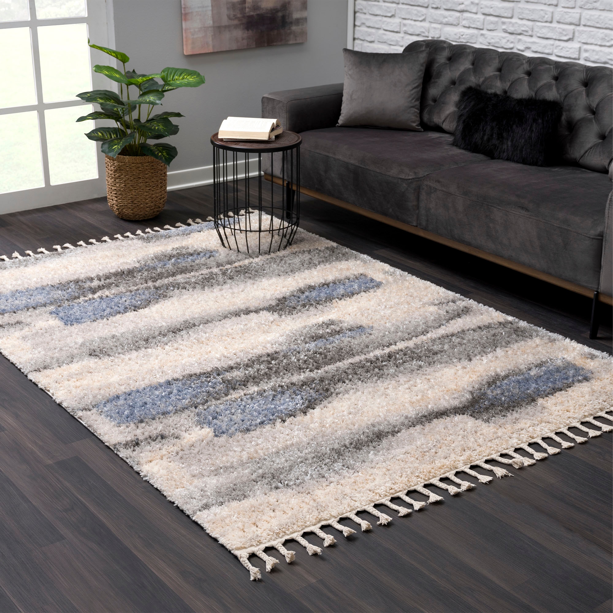 Image of Sanat Hochflor-Teppich "Versay 1506" rechteckig 45 mm Höhe Wohnzimmer, Langflor, Shaggy Teppich