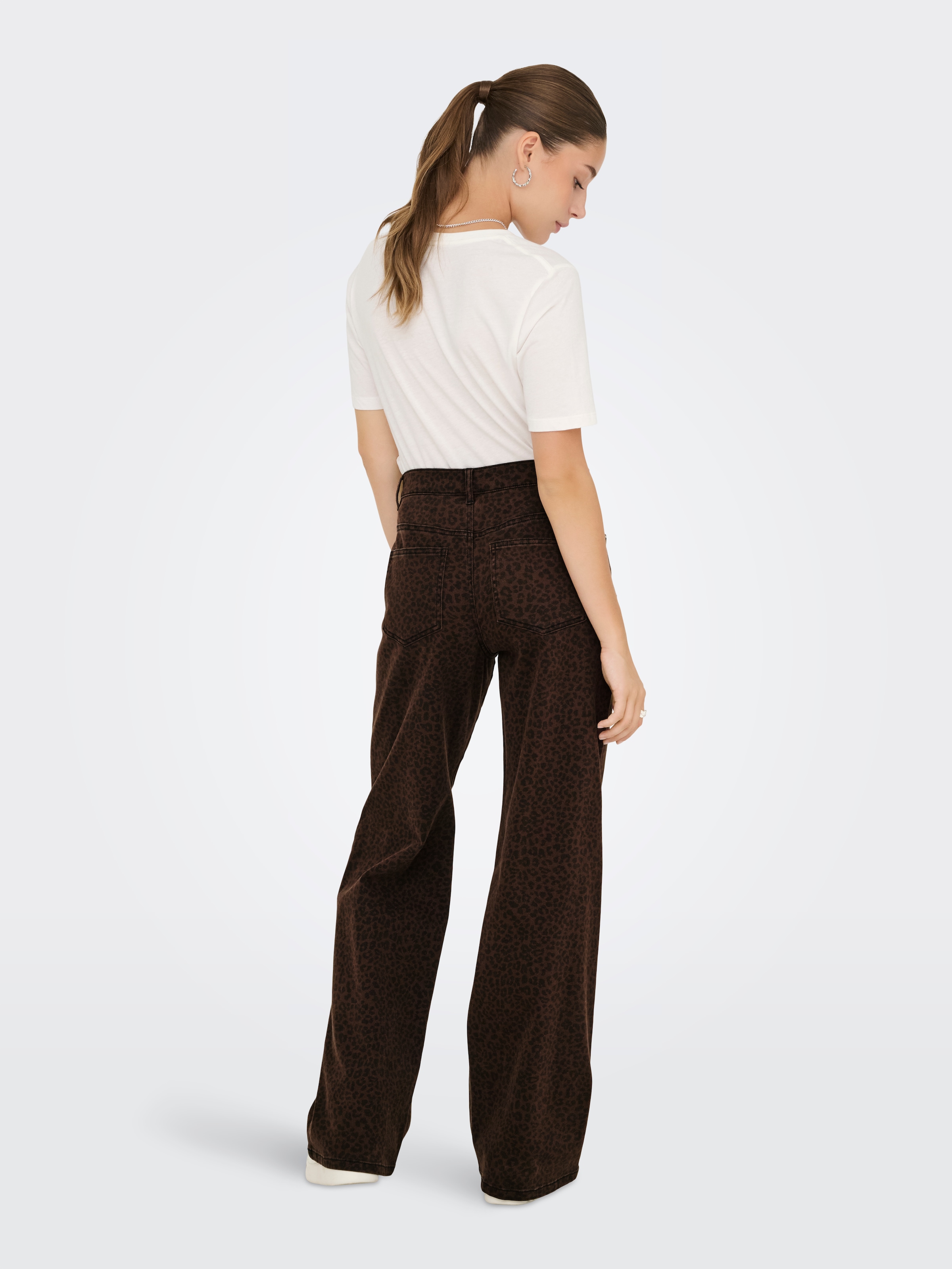 ONLY Jeans taille haute »ONLMADISON HW WIDE ANIMAL PANT CC PNT« mélange de coton