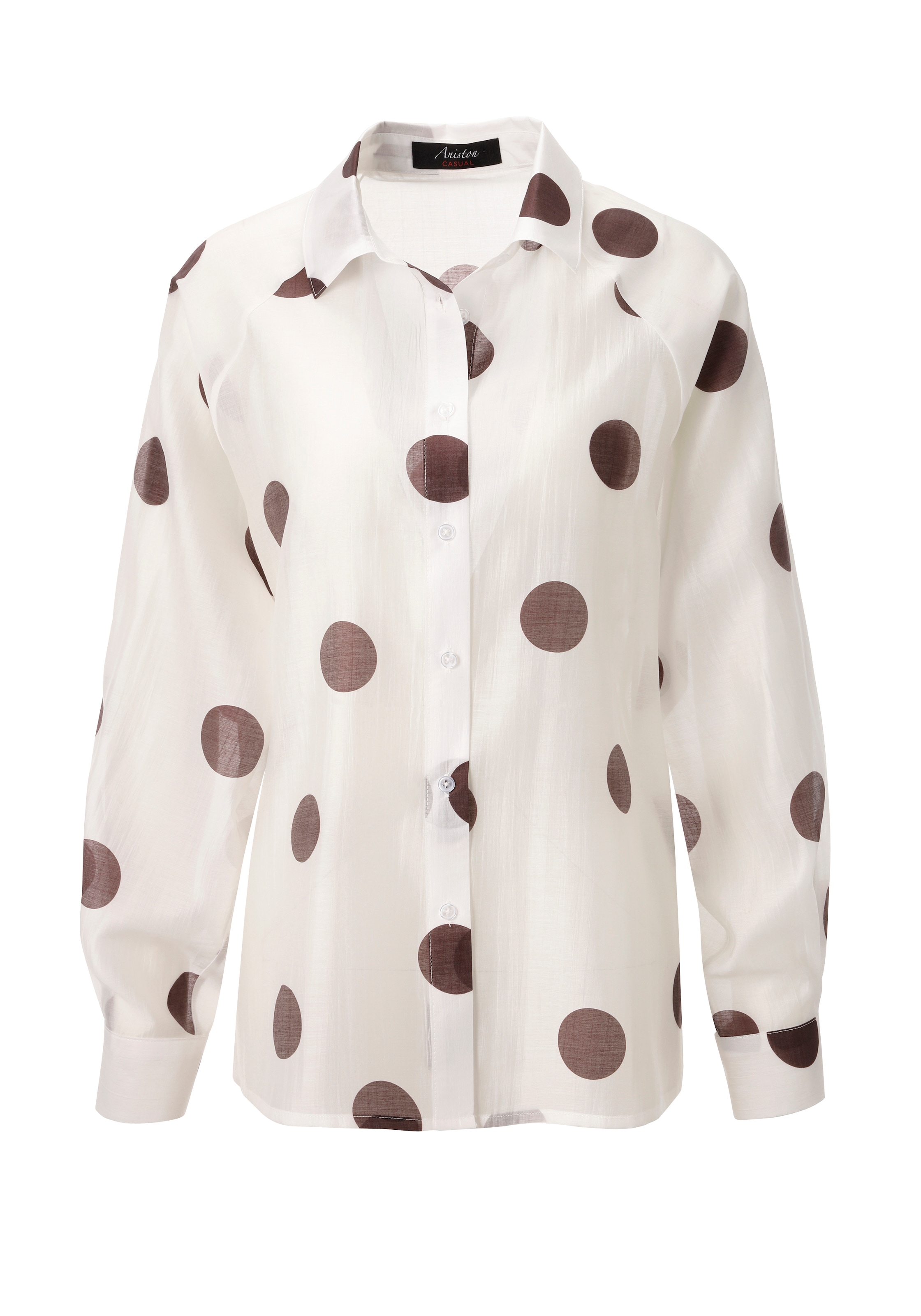 Aniston CASUAL Blouse chemise mit Punkten bedruckt - jedes Teil ein Unikat - NEUE KOLLEKTION