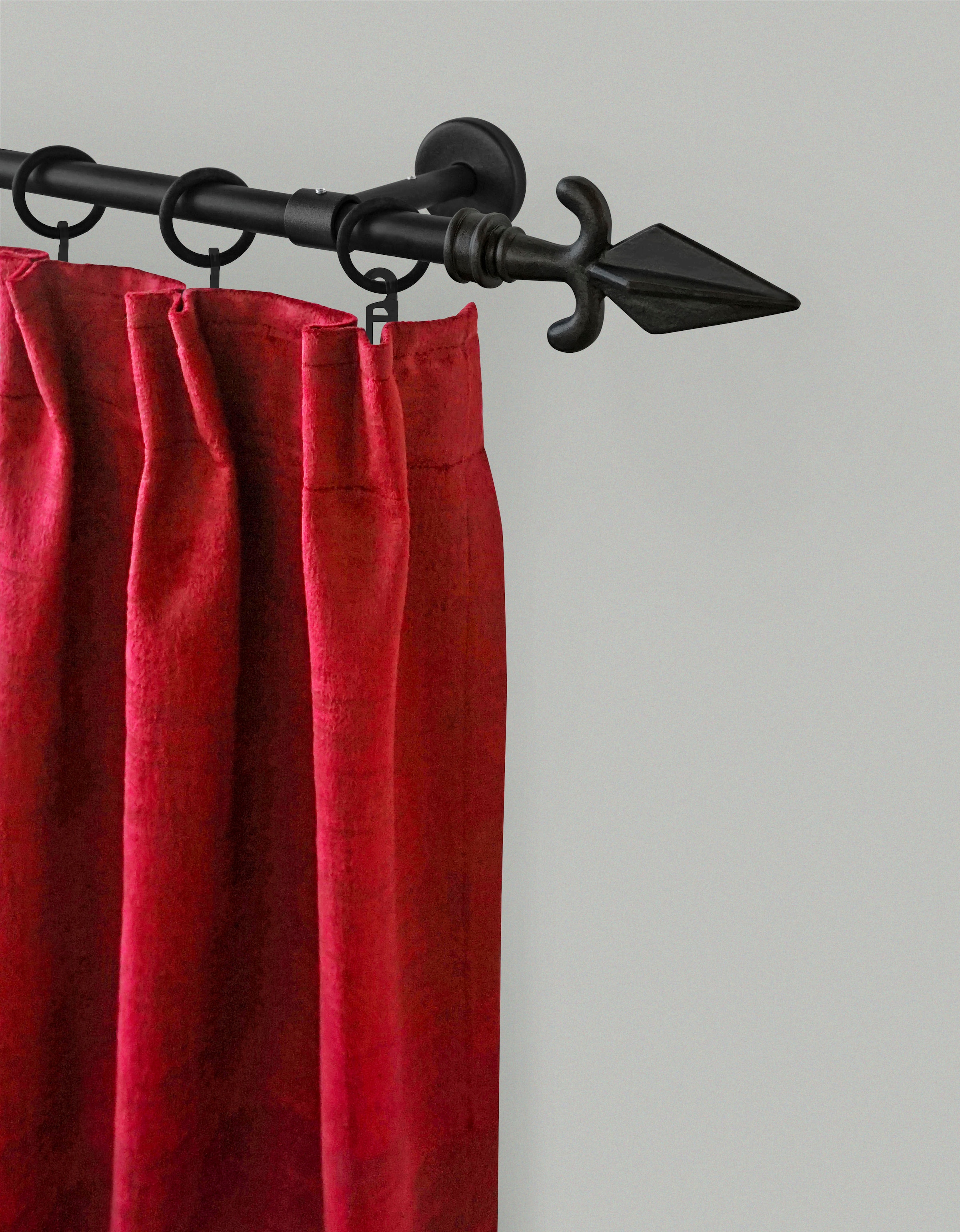 GARESA Gardinenstange »RUSTIKA« Ø 16 mm 1 läufig-läufig Wunschmasslänge rustikale Vorhanggarnitur, verlängerbar, m. Ringe, Endknopf Pfeil