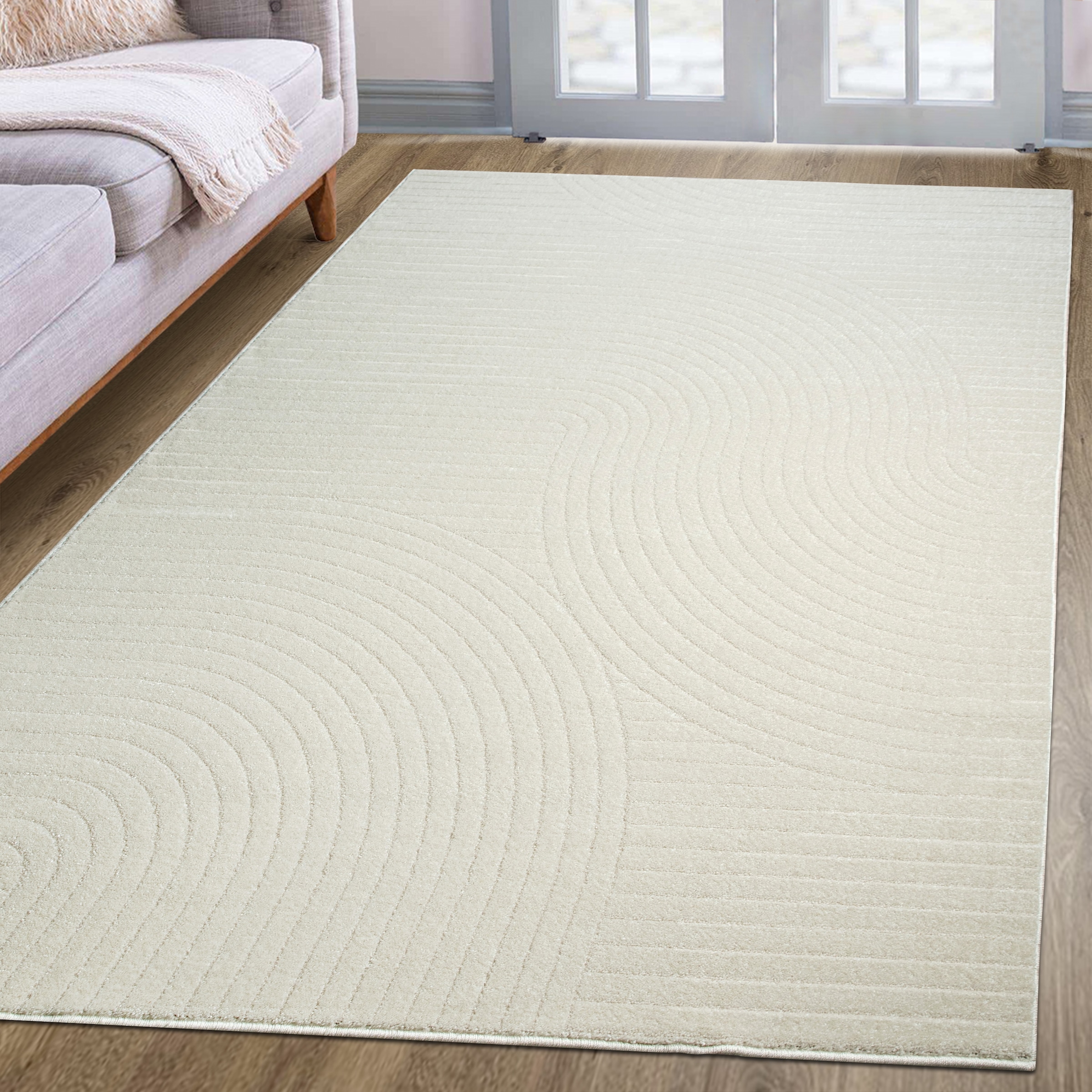 GOODproduct Teppich »Revea, Zen Garden-Design in Hoch-Tief-Struktur,« rechteckig 9 mm Höhe 3D-Effekt, softer Kurzflor, pflegeleicht, Scandi-Look