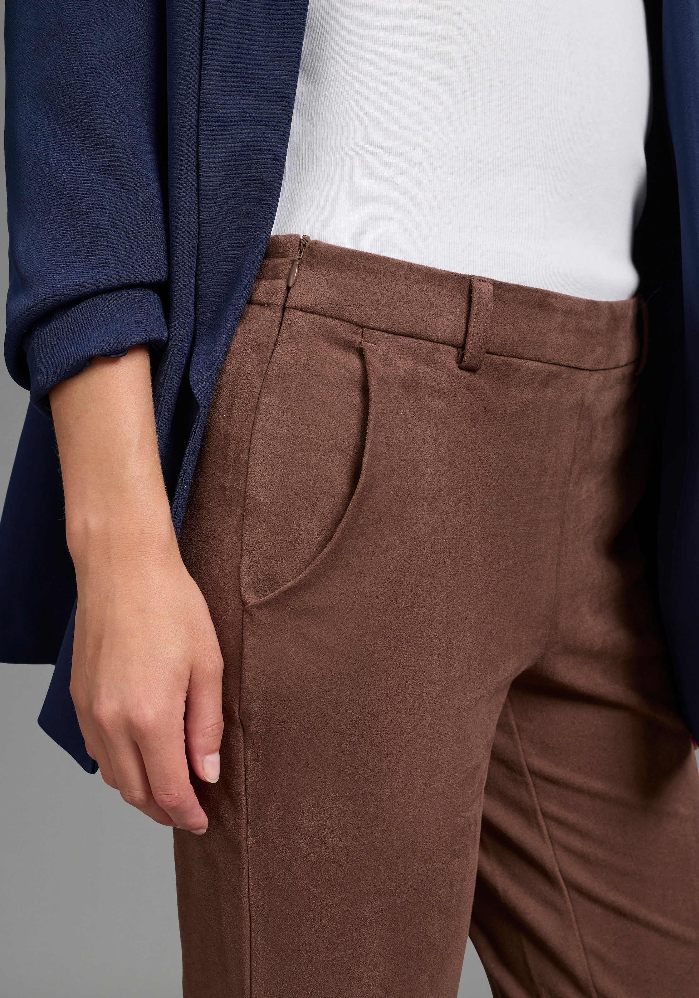 Laura Scott Lederimitathose  Bootcut-Passform, normale Leibhöhe, femininer Stil