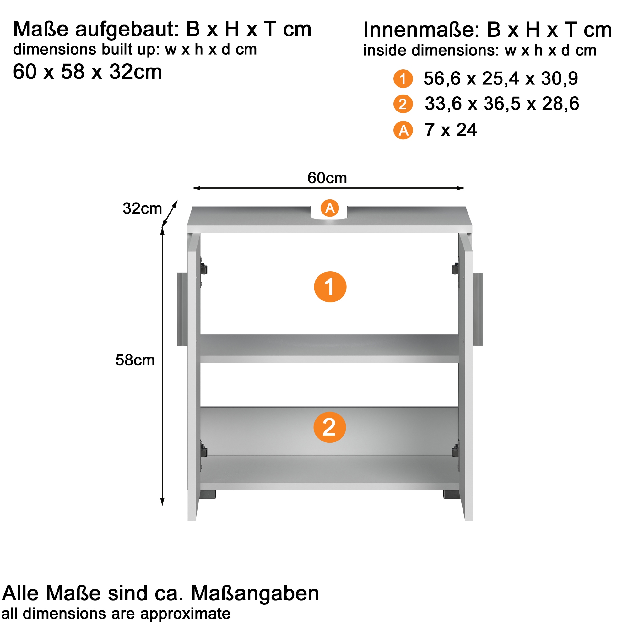 welltime Badmöbel-Set »Prag«, (Set, 2 St.), Waschtisch & Spiegelschrank - Weiss Hochglanz mit vertikalen Fräsungen